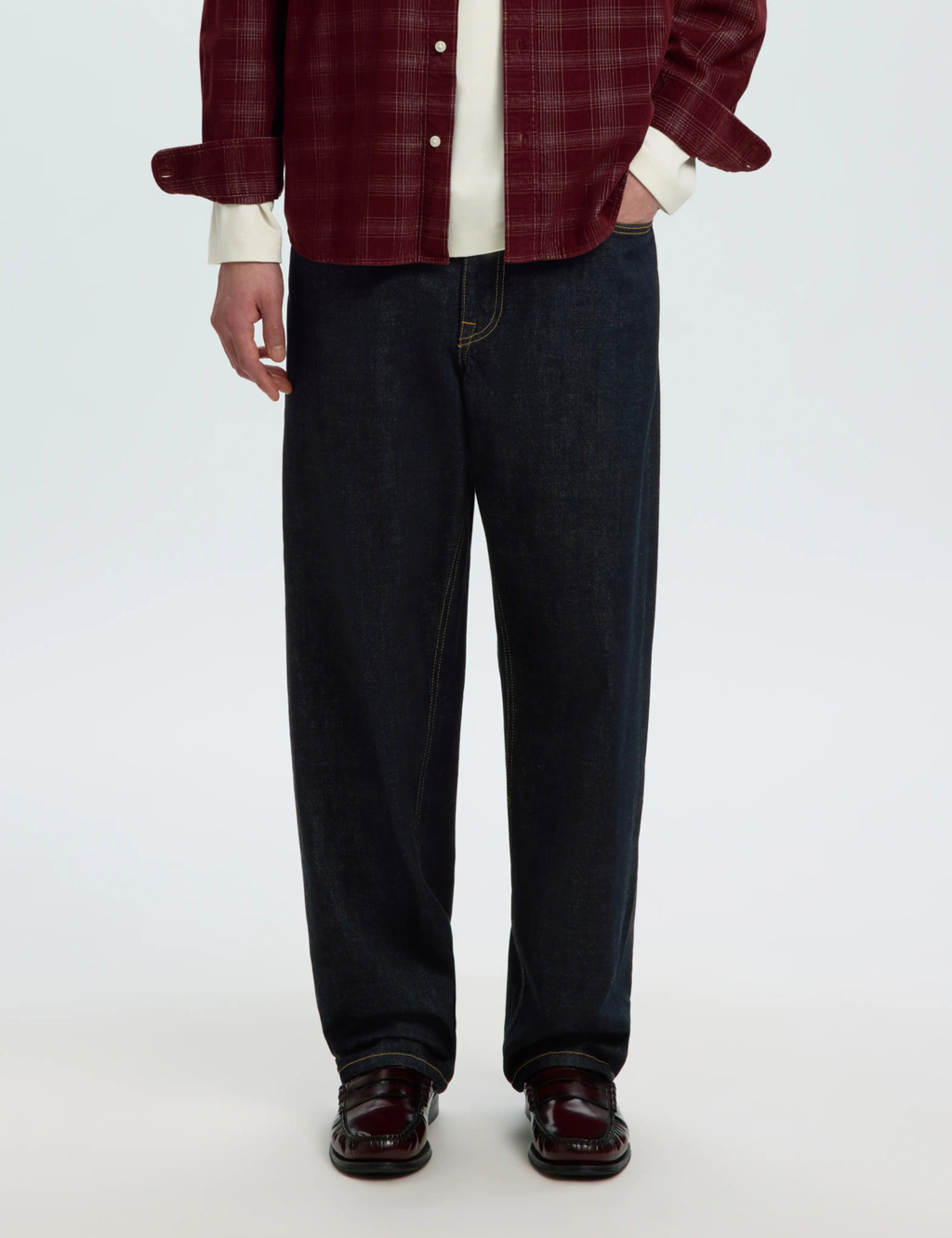 220 Loose Ben Selvedge Jeans - Dark Blue Denim