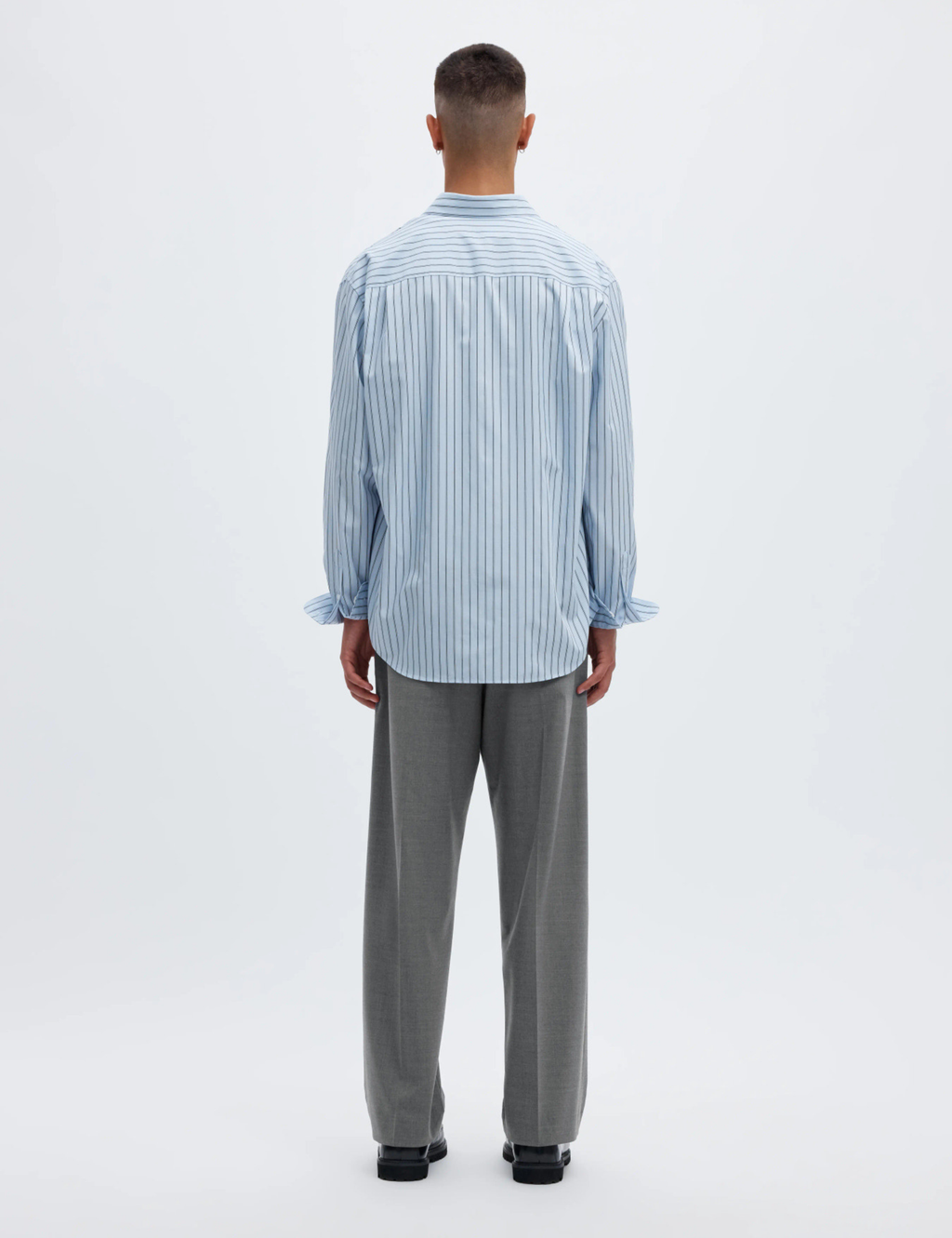 Norr 263 Wool Blend Trousers - Light Grey Melange