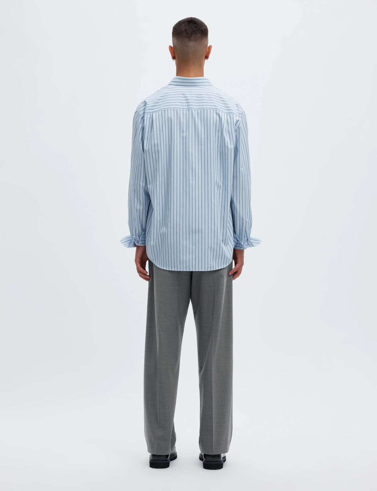 Norr 263 Wool Blend Trousers - Light Grey Melange