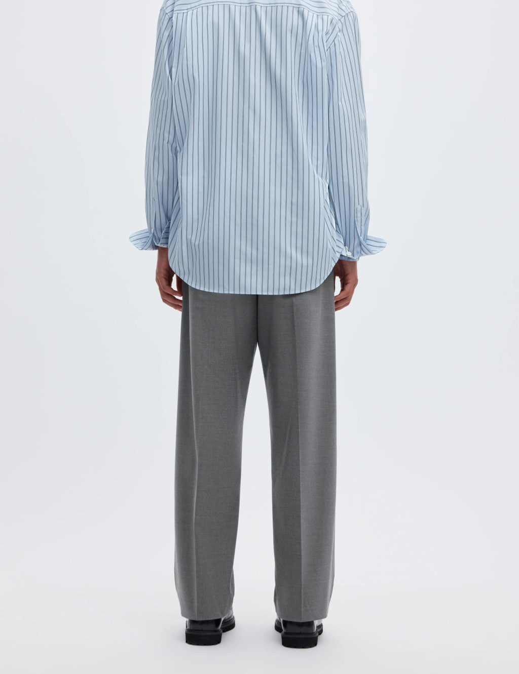 Norr 263 Wool Blend Trousers - Light Grey Melange