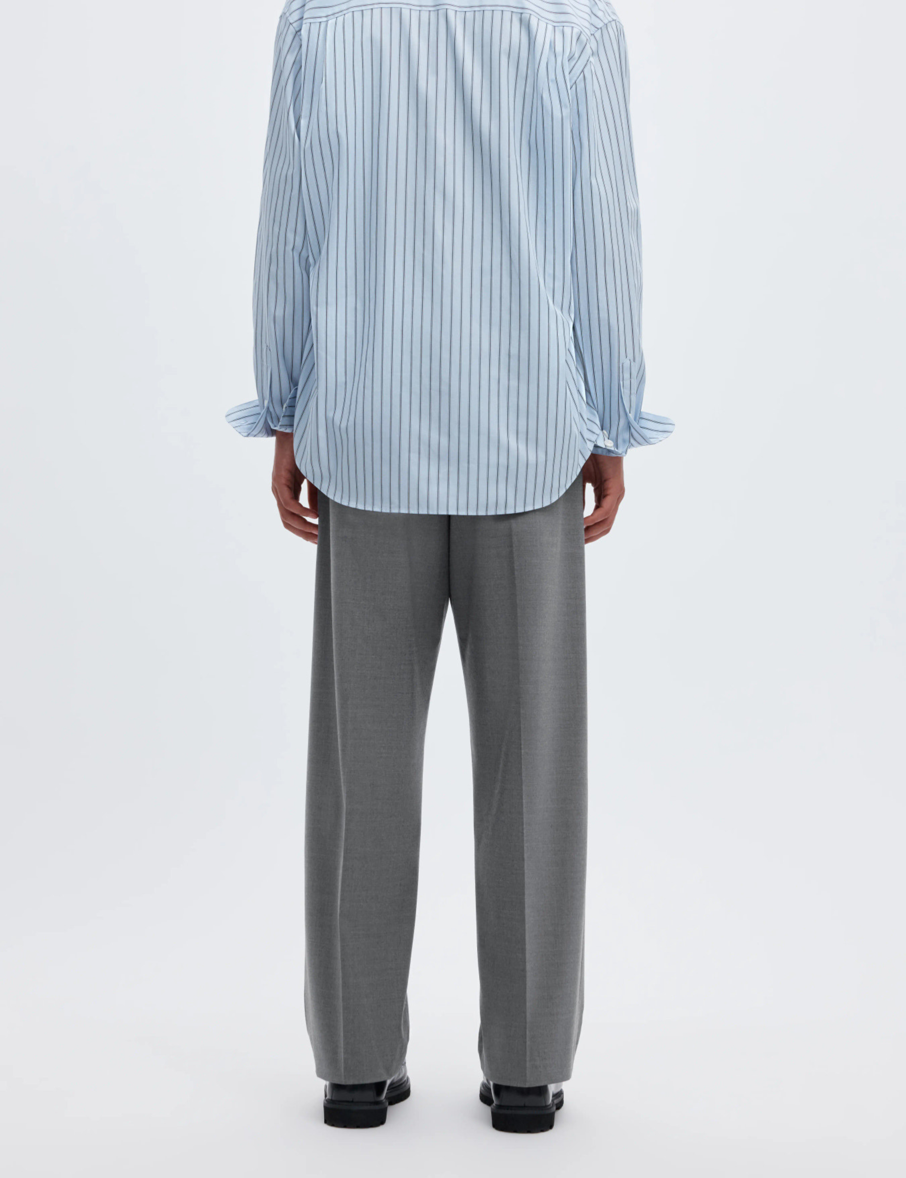 Norr 263 Wool Blend Trousers - Light Grey Melange