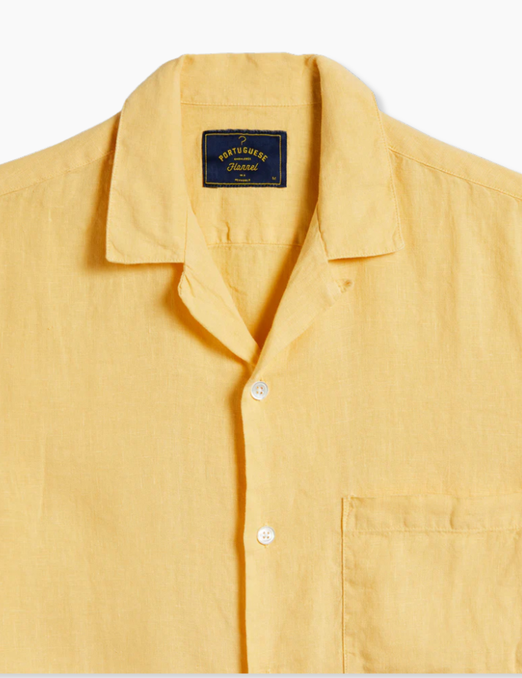 Linen Camp Collar Shirt - Yellow