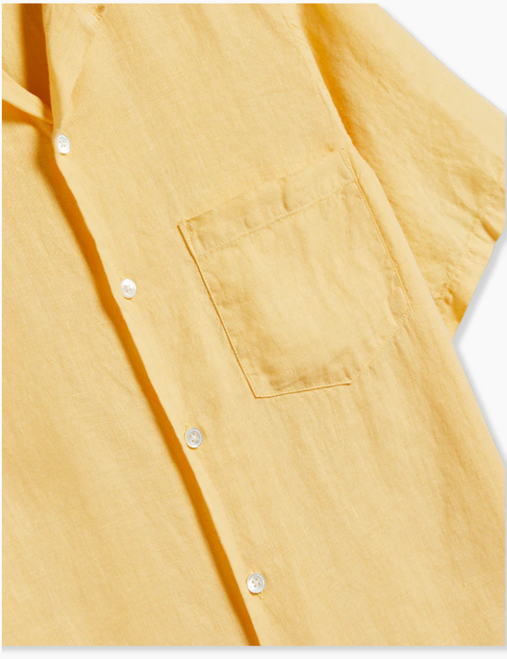 Linen Camp Collar Shirt - Yellow