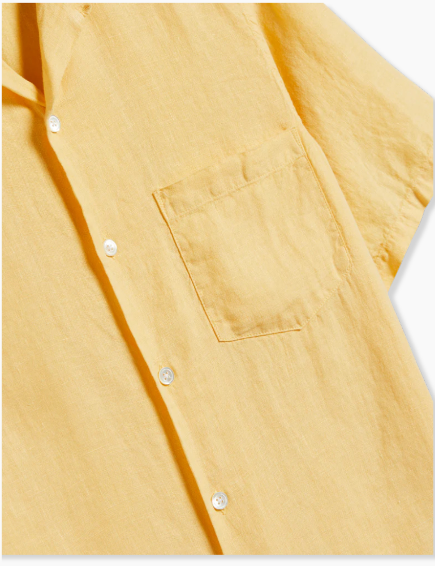 Linen Camp Collar Shirt - Yellow