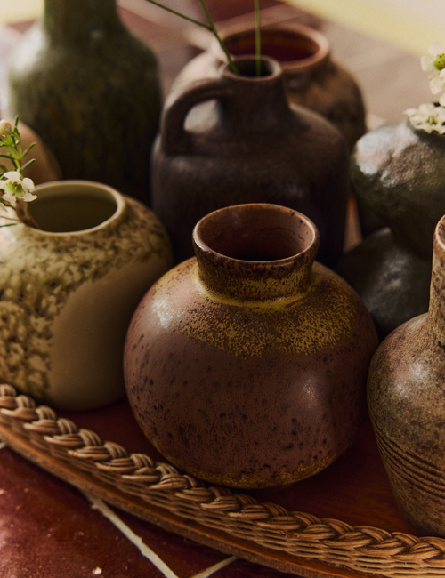 70s Ceramics: Small Vase - Brown