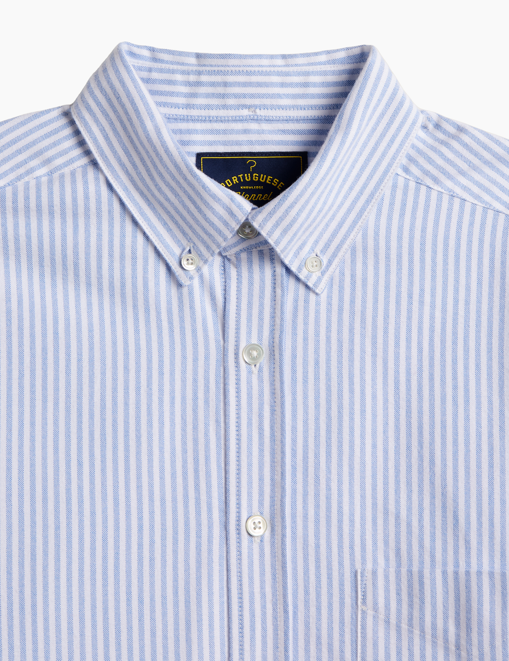 Brushed Oxford Stripe Shirt - Blue