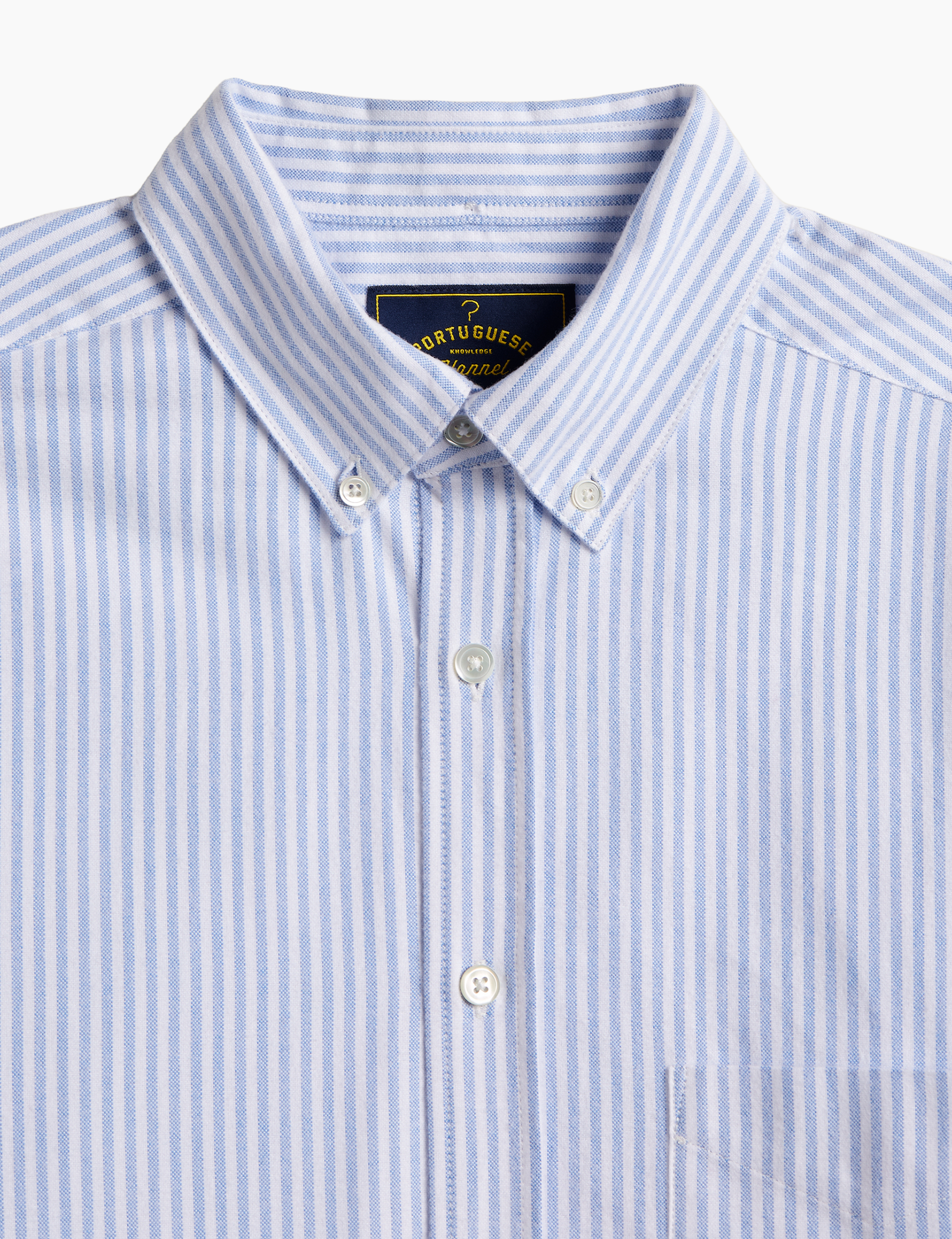 Brushed Oxford Stripe Shirt - Blue
