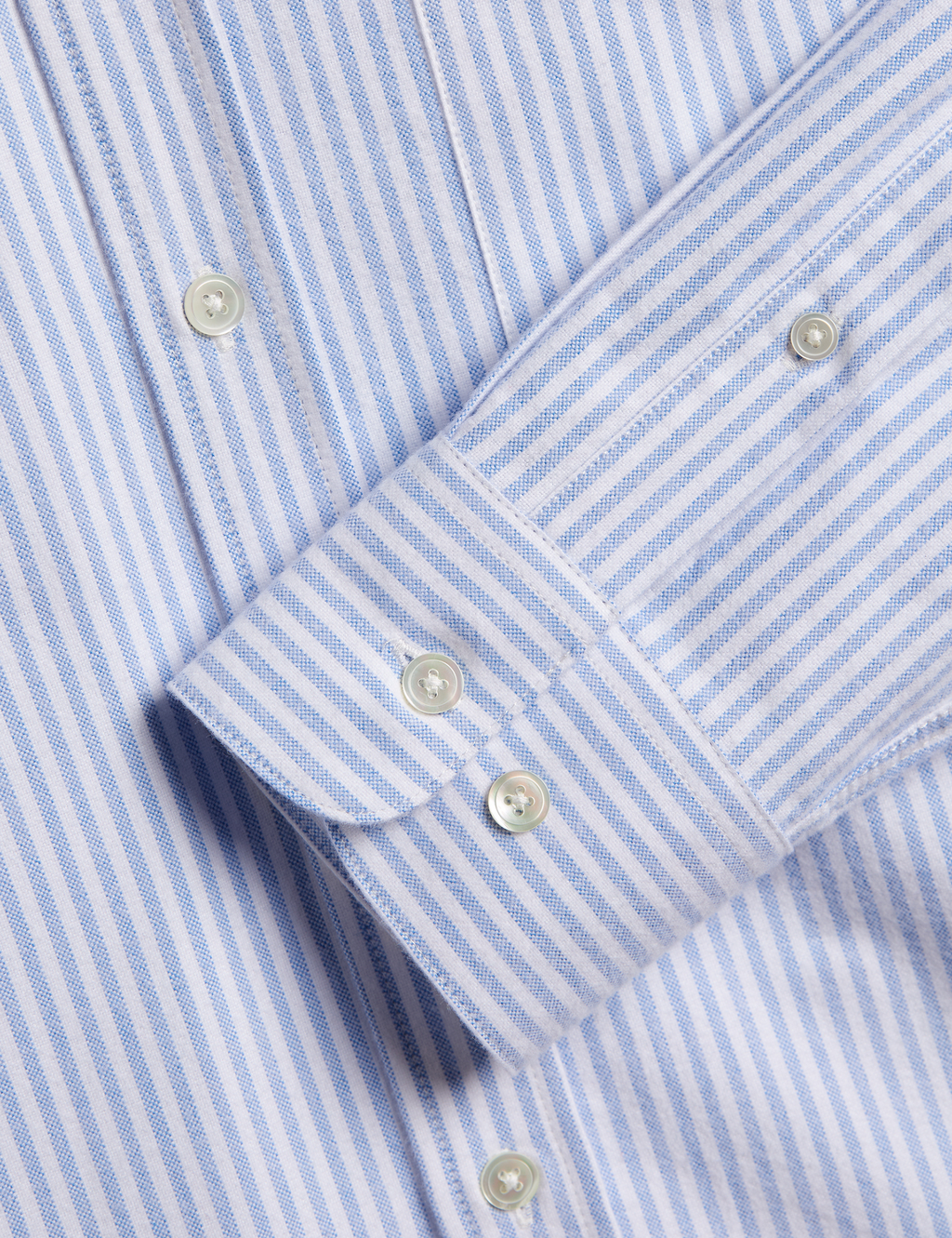 Brushed Oxford Stripe Shirt - Blue
