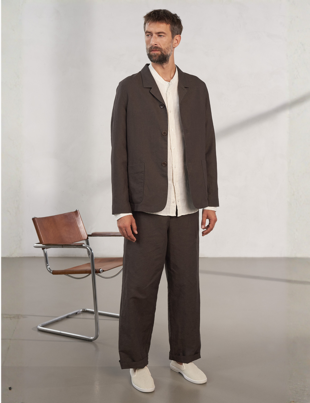Carlo Linen Trousers - Coffee