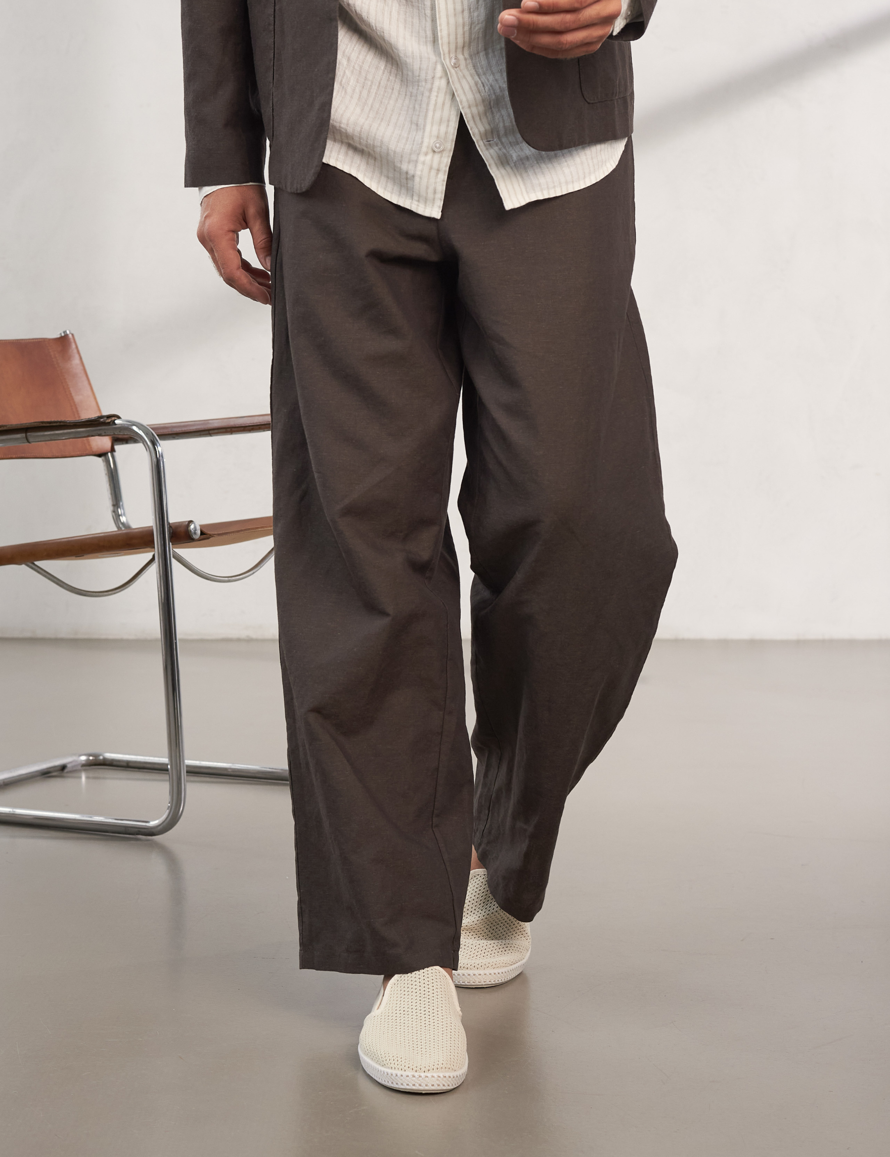 Carlo Linen Trousers - Coffee