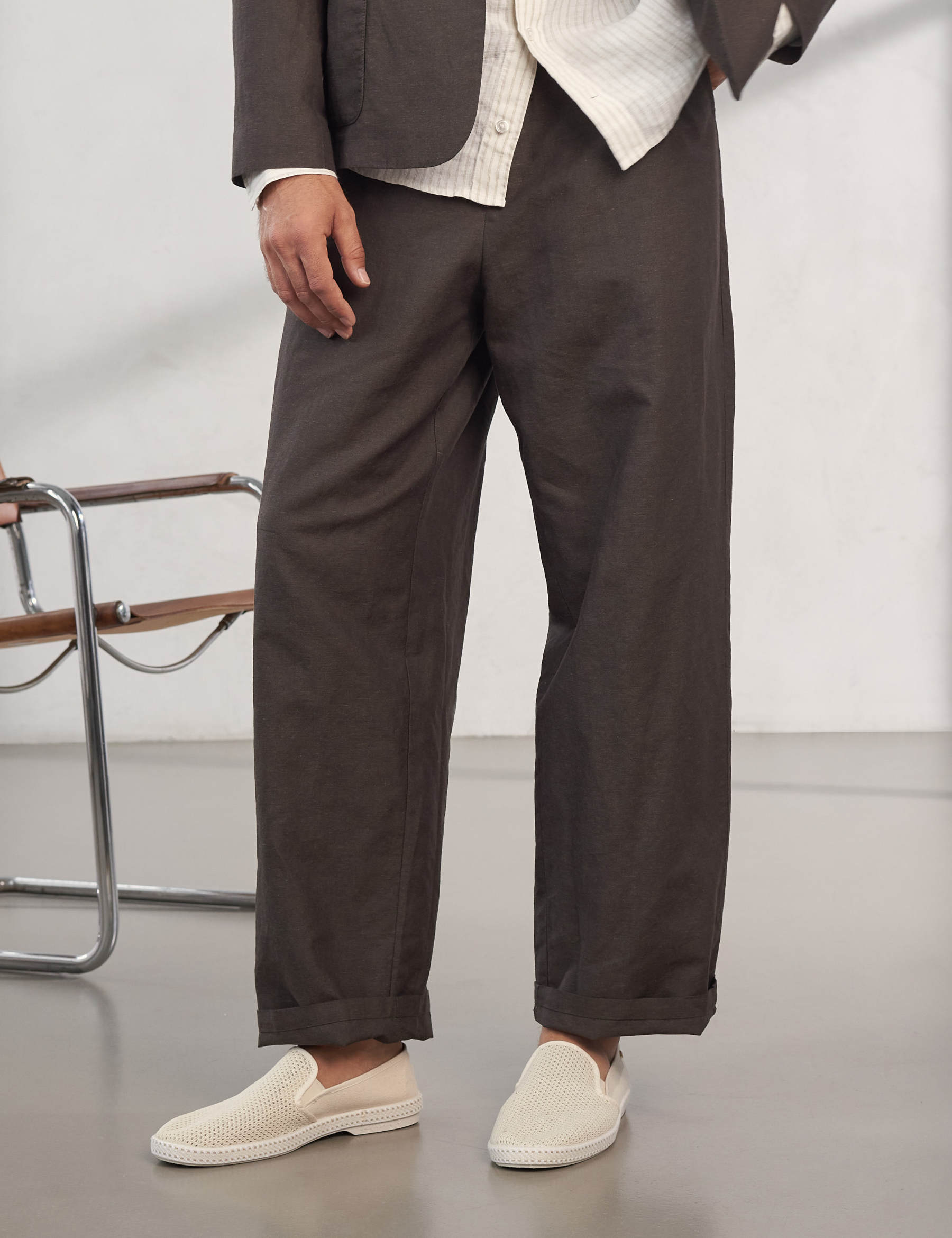 Carlo Linen Trousers - Coffee