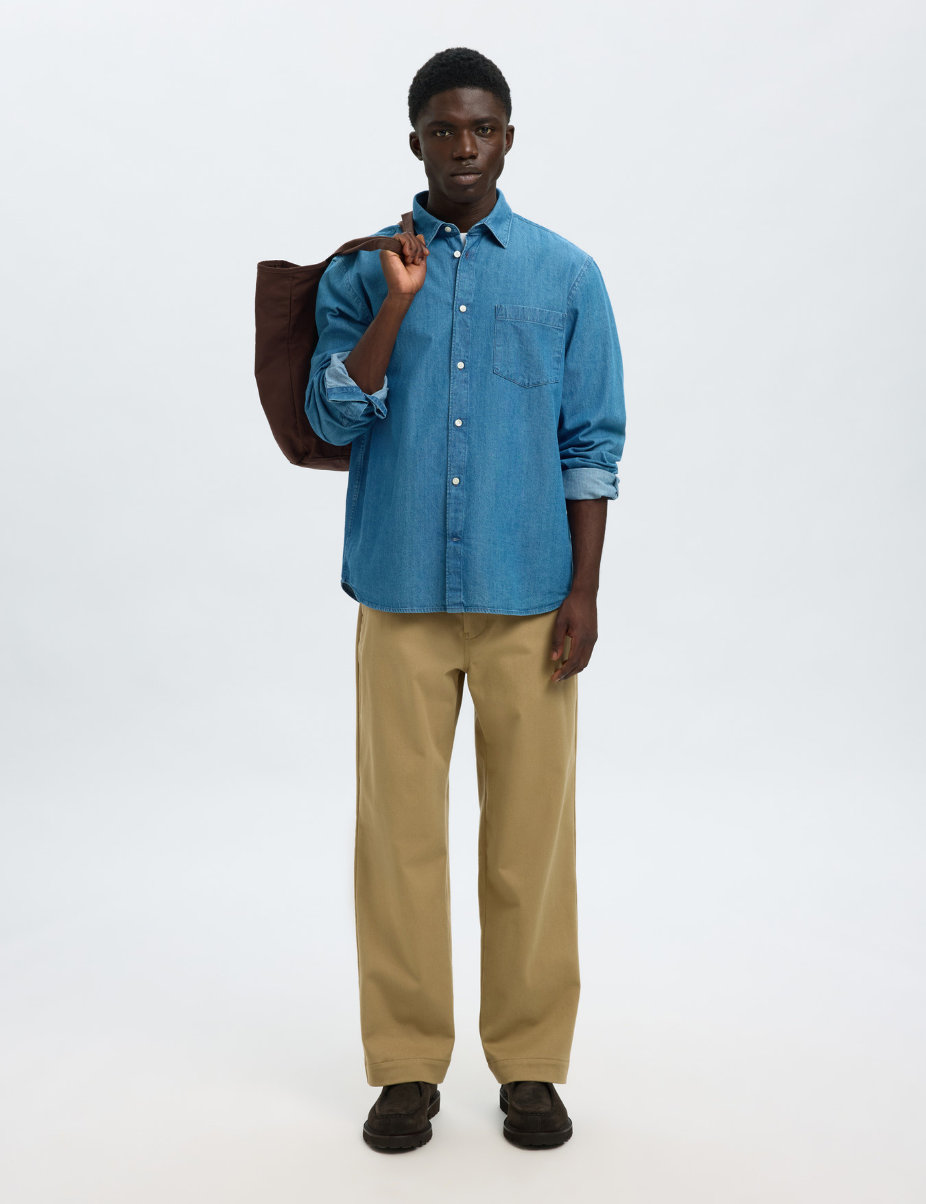 Claus-Carlo Regular Denim Shirt - Medium Blue