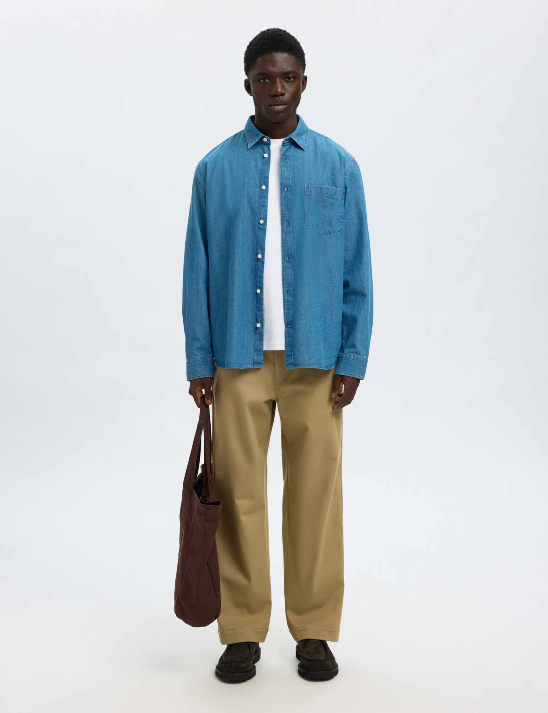 Claus-Carlo Regular Denim Shirt - Medium Blue