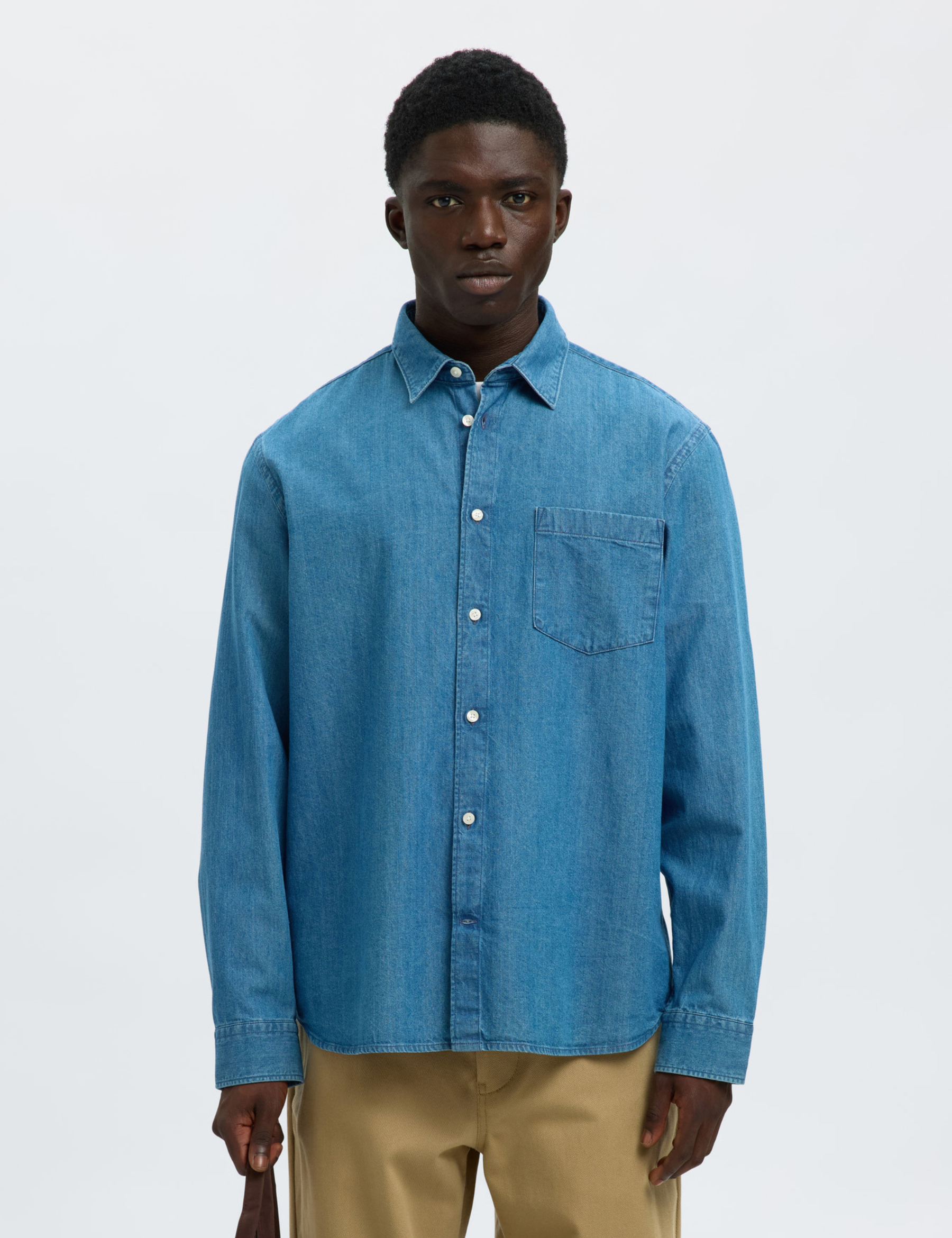 Claus-Carlo Regular Denim Shirt - Medium Blue