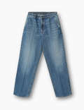 Clay Creased Denim Pants - Washed Mid Blue