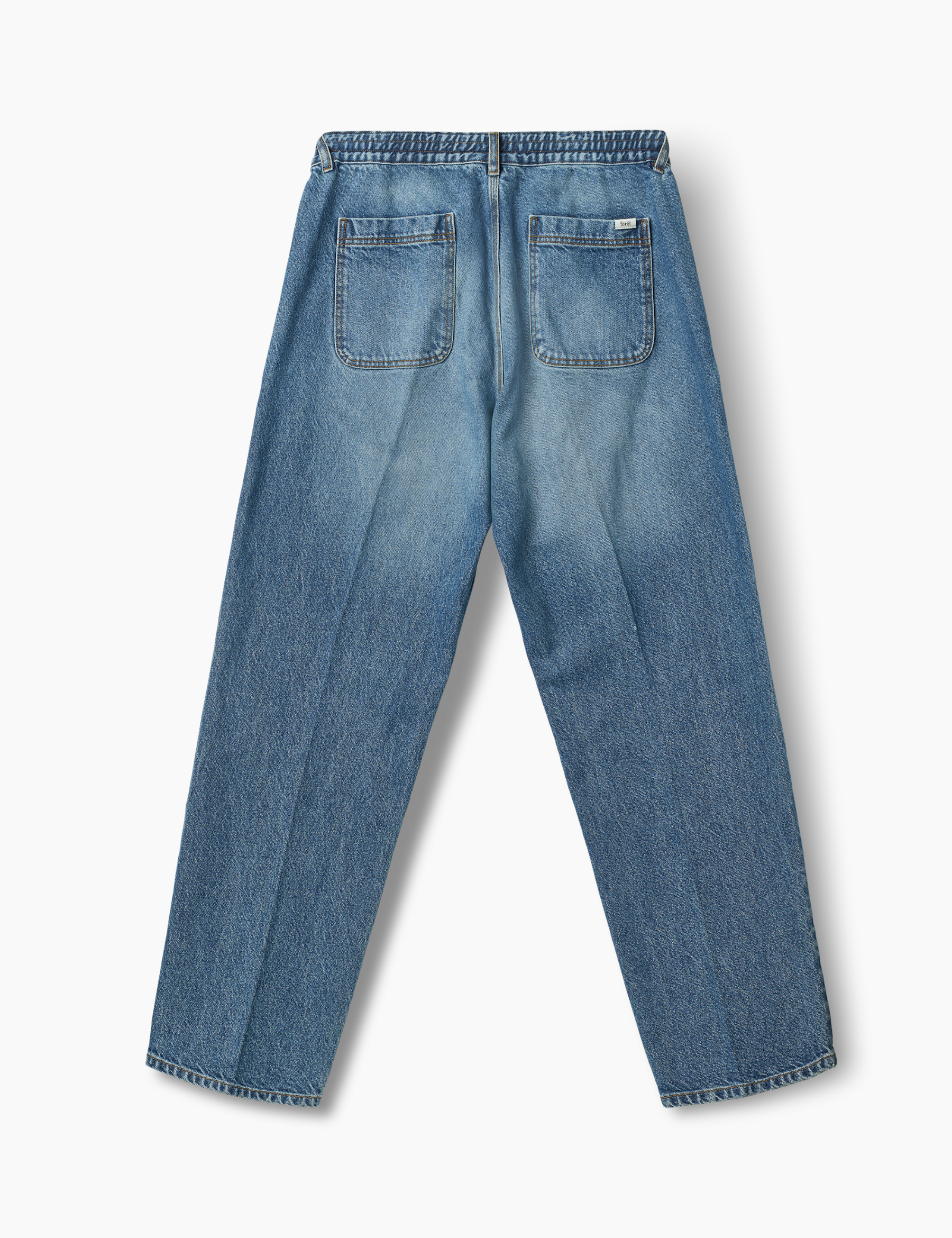 Clay Creased Denim Pants - Washed Mid Blue