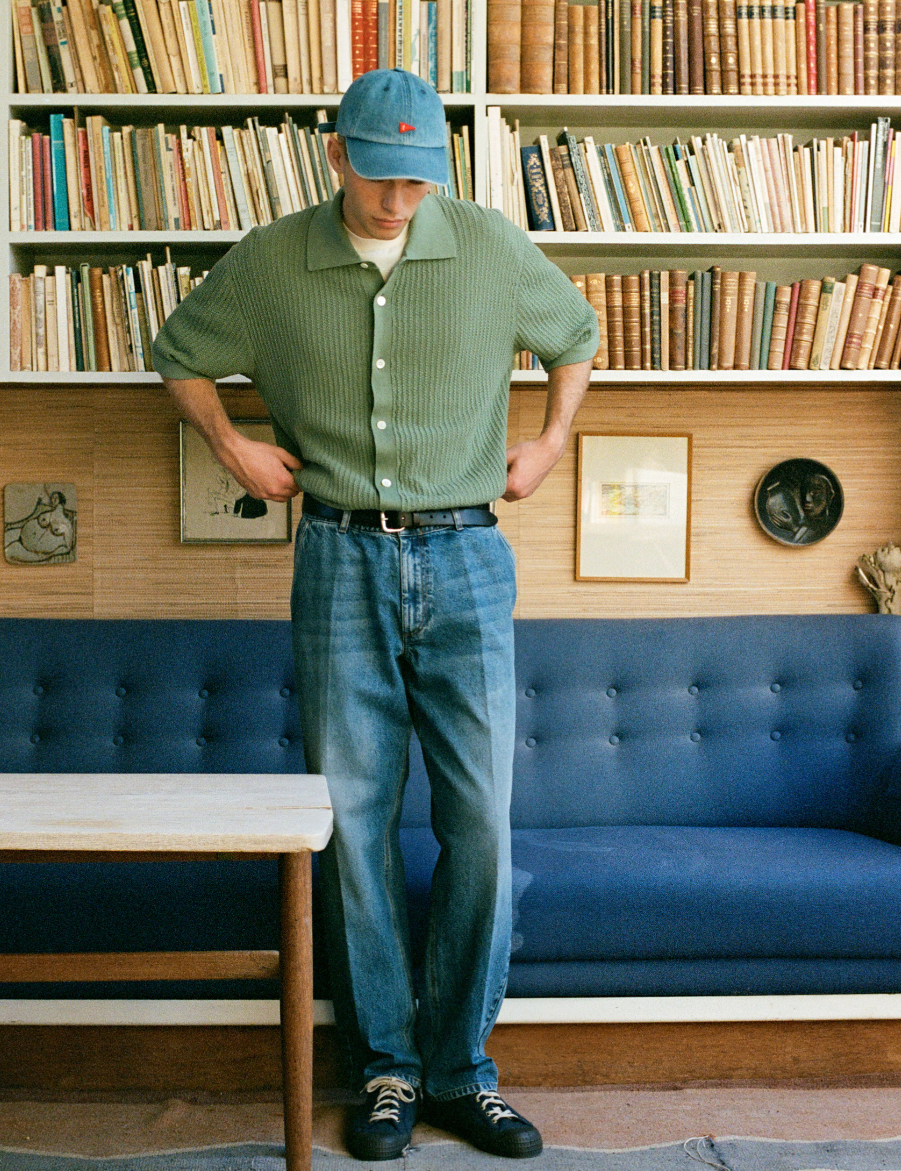 Clay Creased Denim Pants - Washed Mid Blue