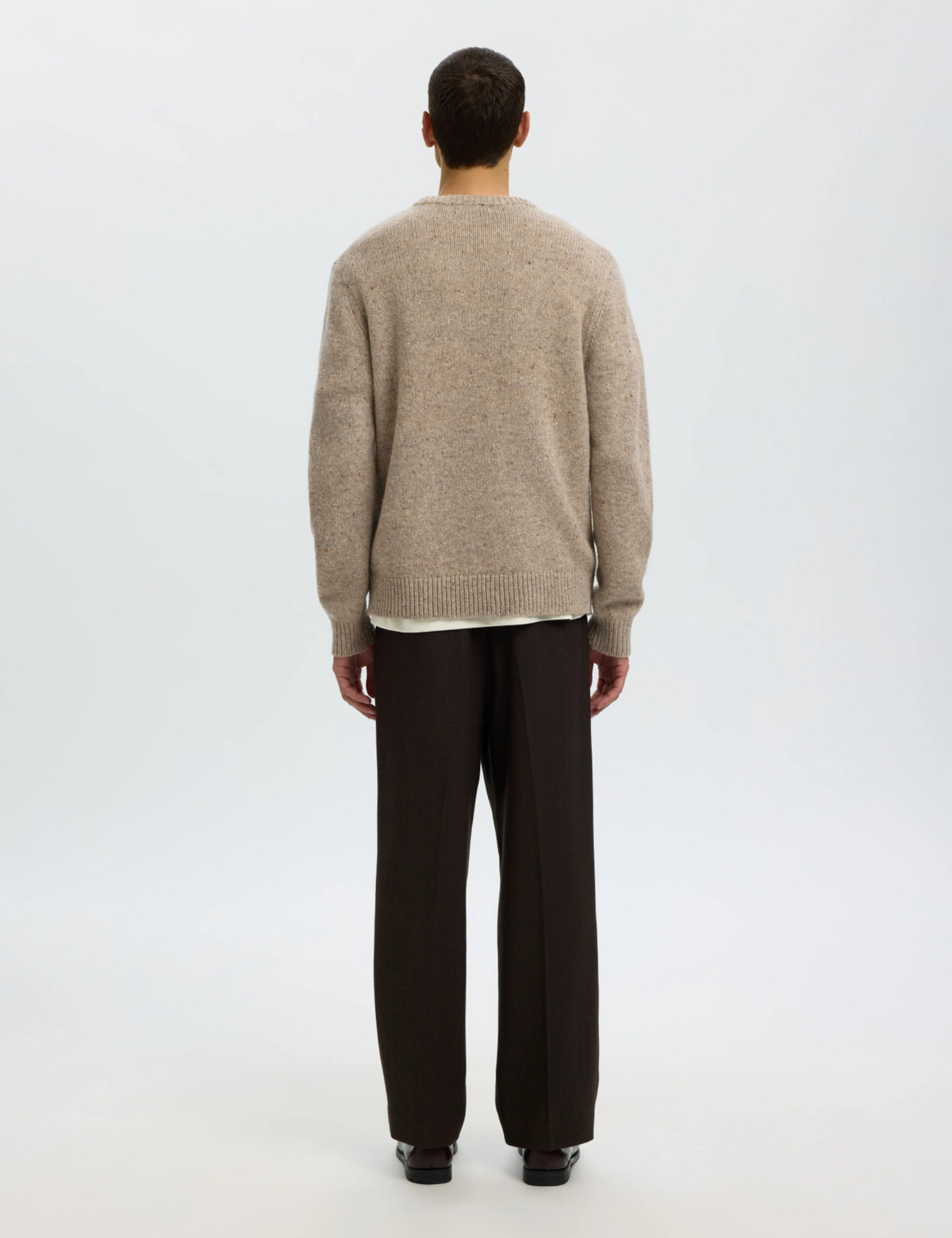 Cody Knit Relaxed Crew Neck - Oatmeal Neps
