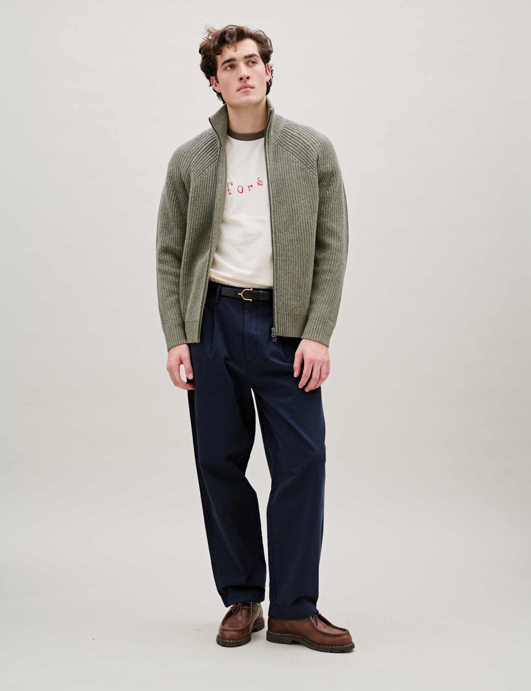 Crest T-Shirt - Cloud/Red/Wood