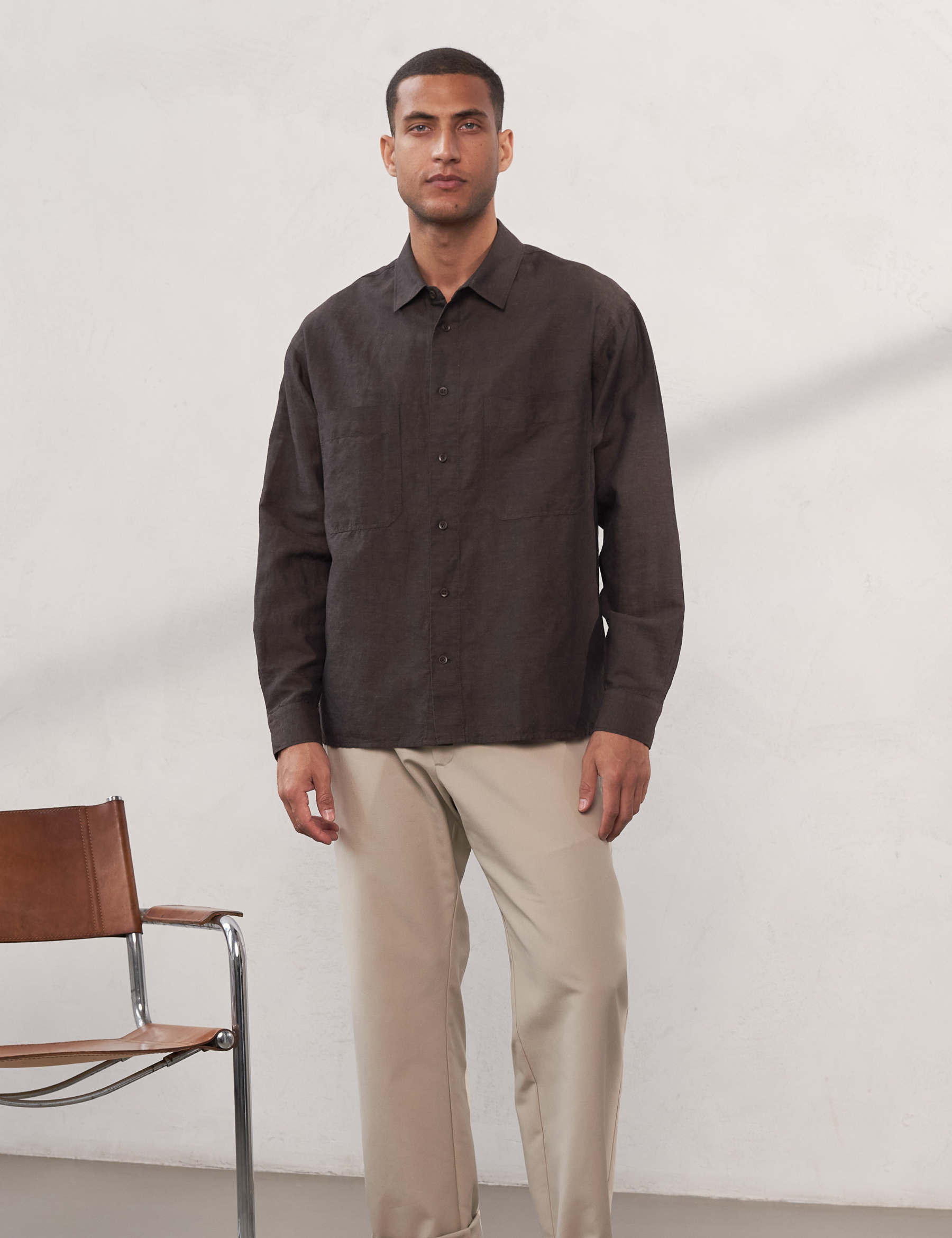 Dario Linen Shirt - Coffee