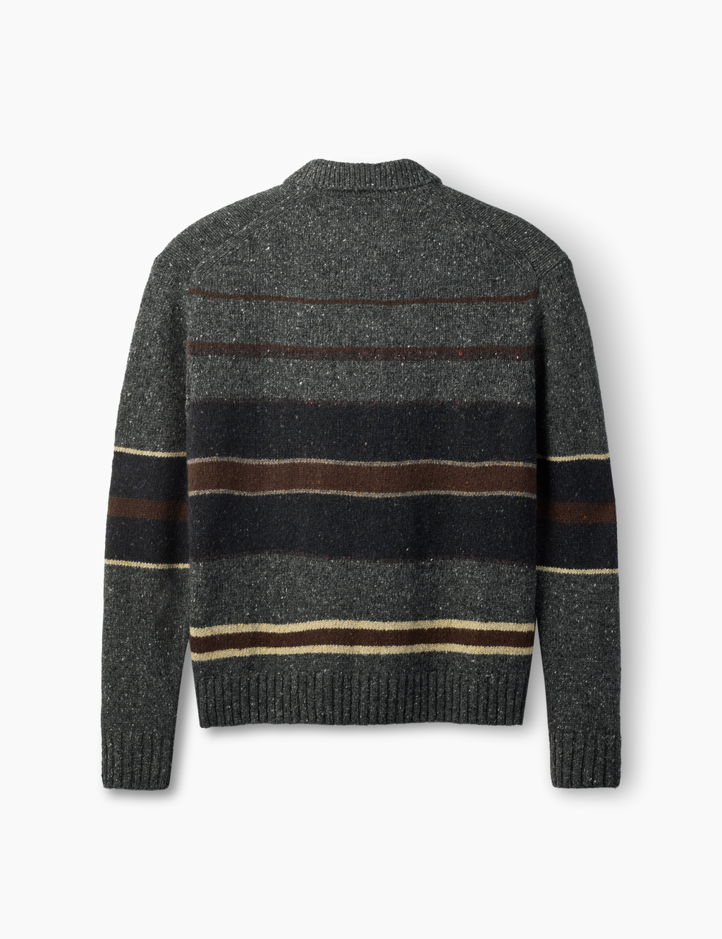 Dawn Stripe Knit Polo - Grey Melange