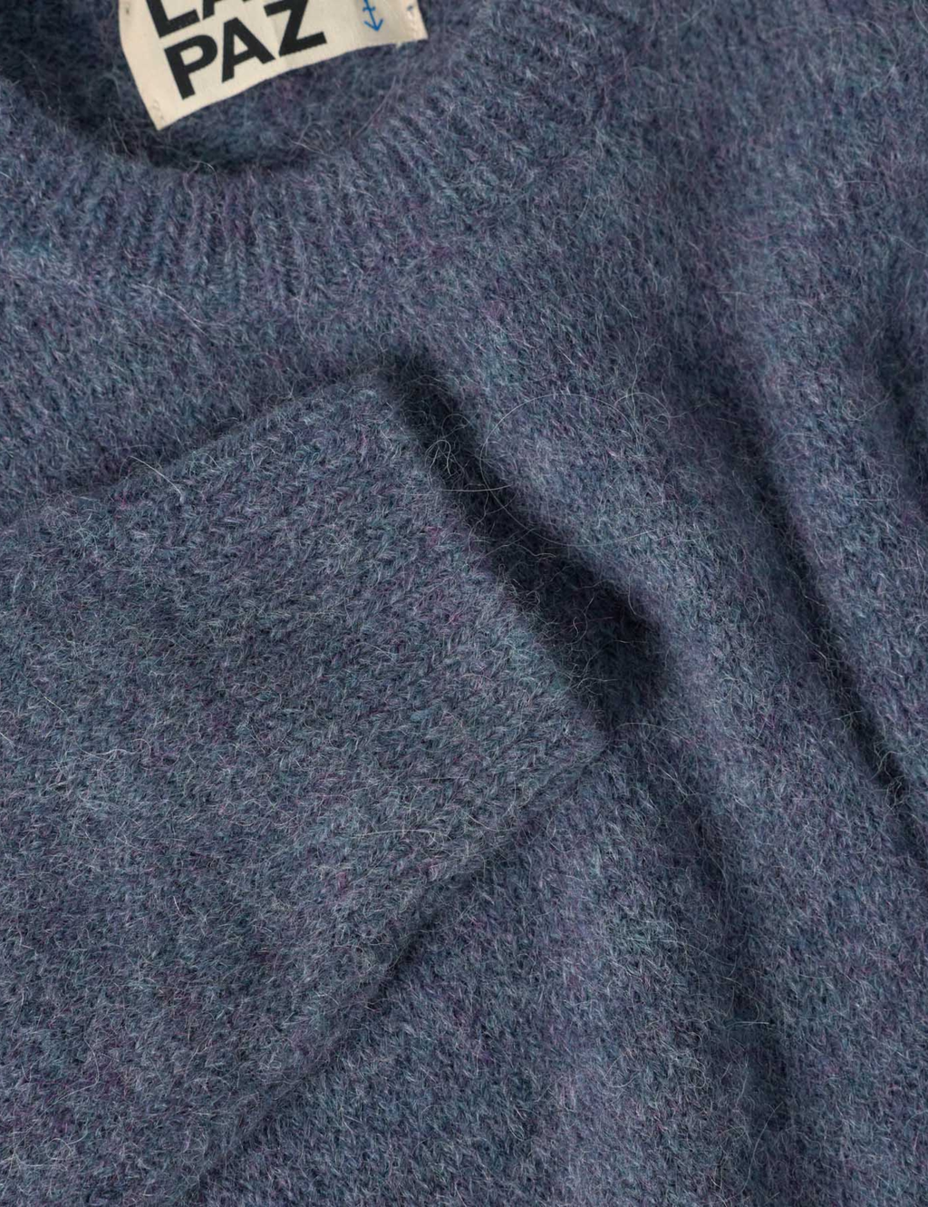 Delgado Drop Shoulder Ribb Crew Neck Jumper - Blue