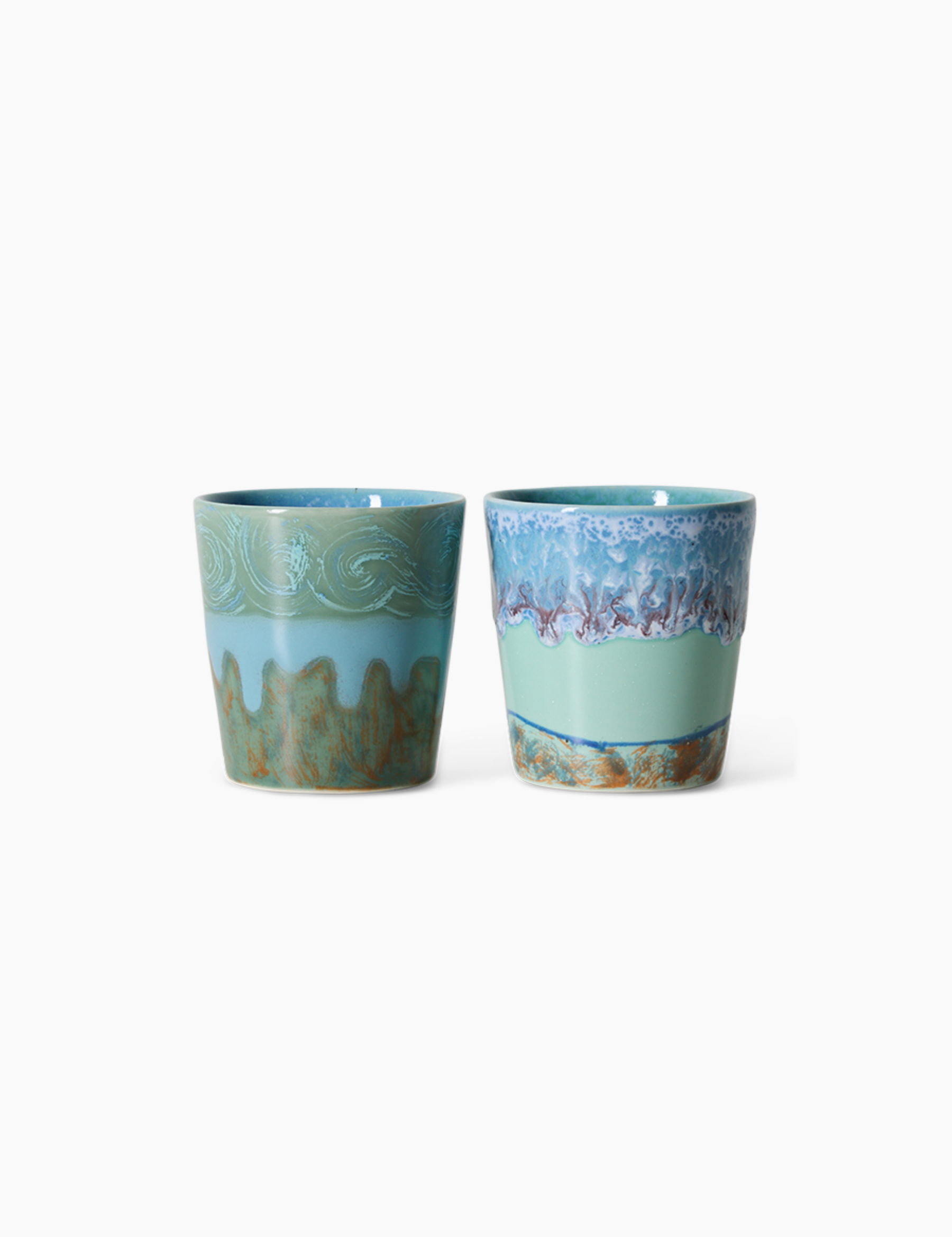70s Ceramics: Van Gogh Coffee Mugs - Self Portrait, Set of 2