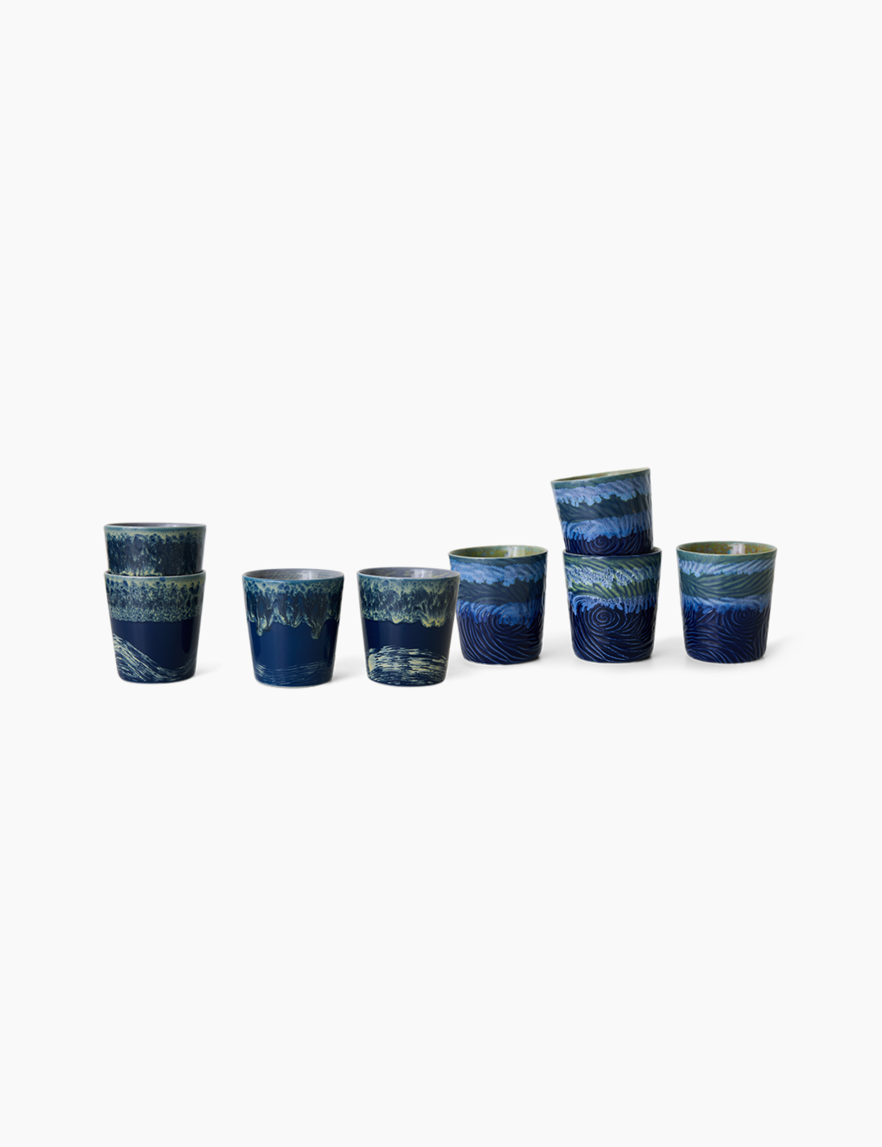 70s Ceramics: Van Gogh Coffee Mugs - Starry Night, Set of 2