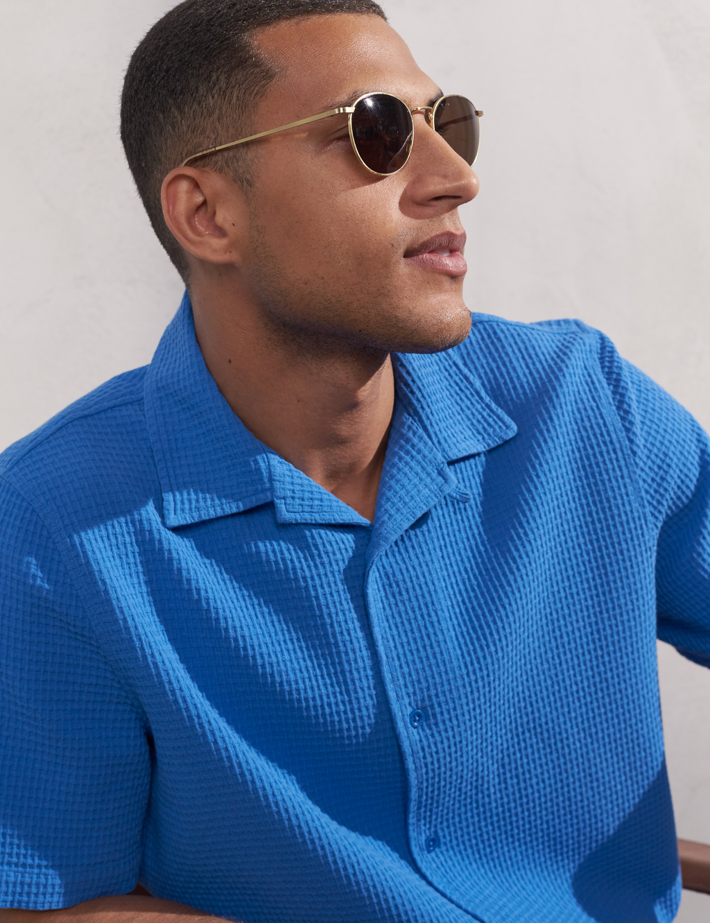 Kuno Eco Crepe Shirt - Sky Blue