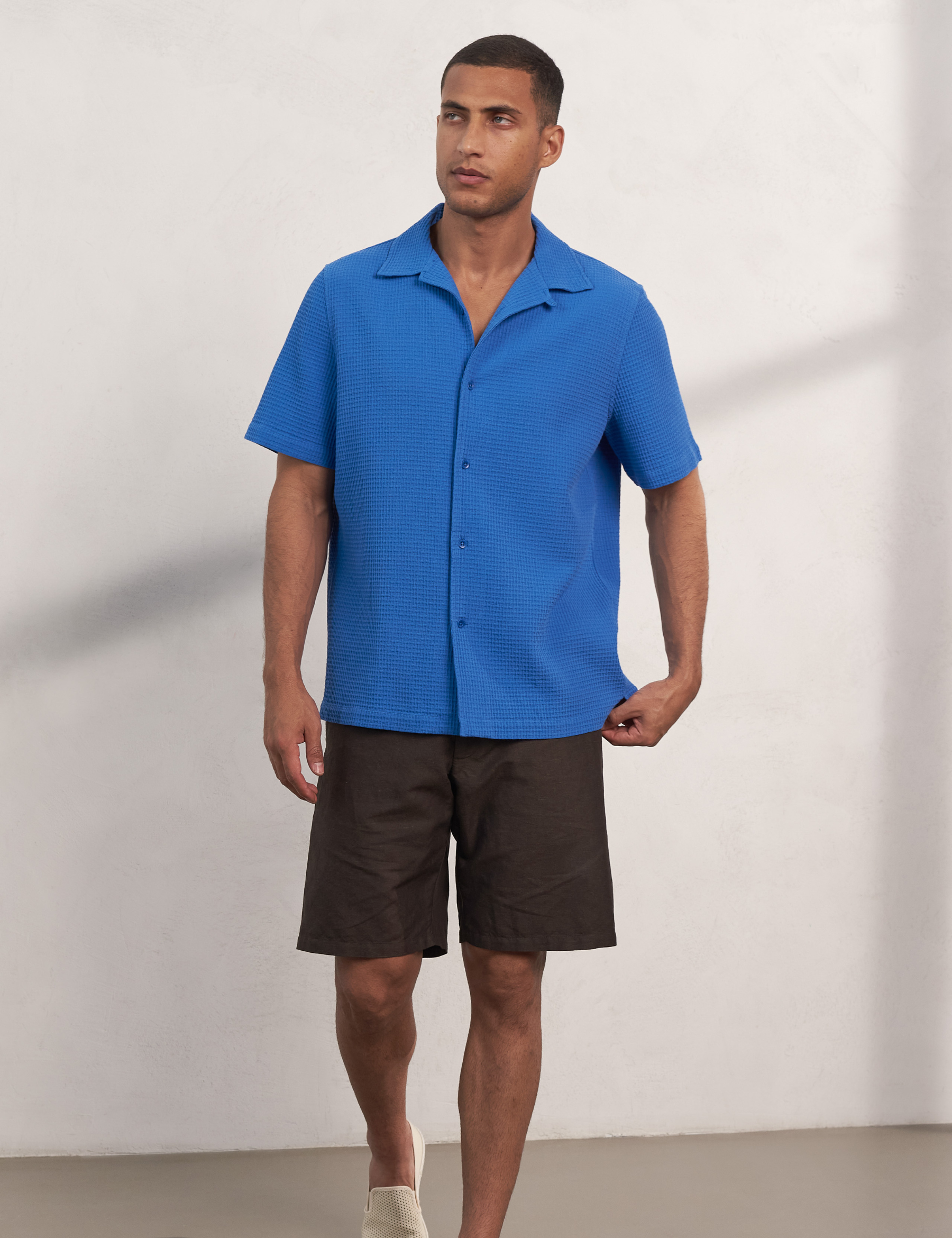Kuno Eco Crepe Shirt - Sky Blue