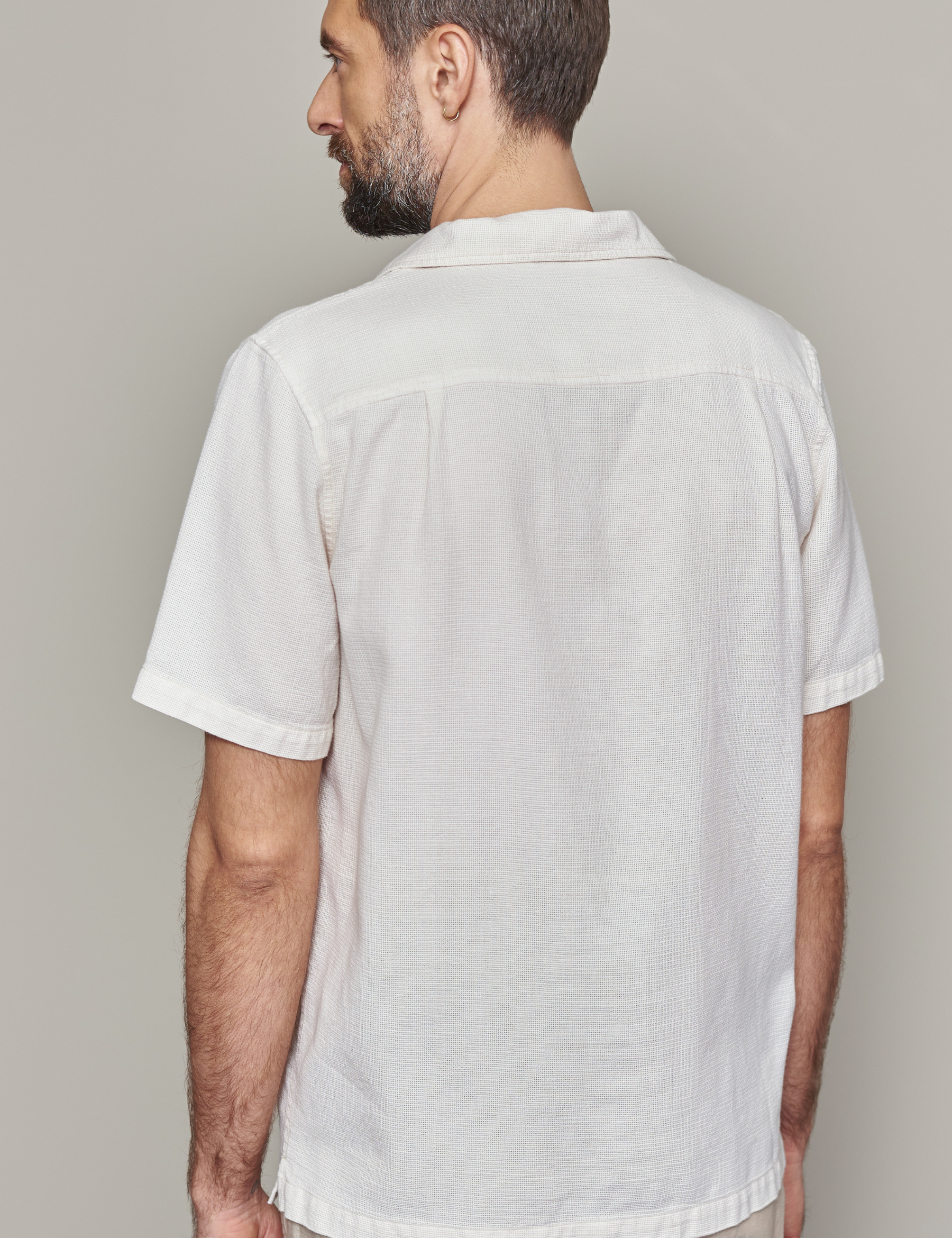 Kuno Eco Grid Shirt - Ecru