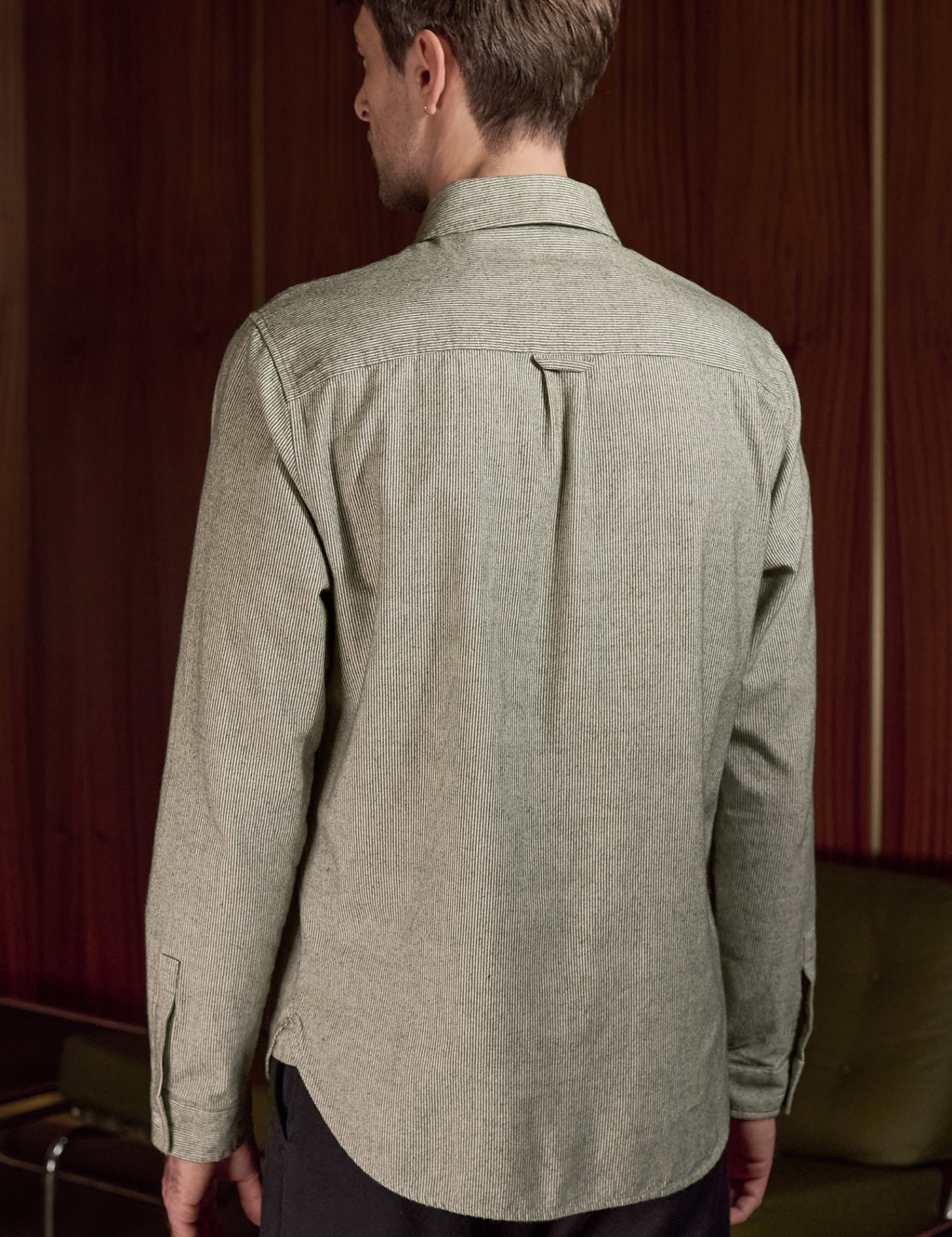 Ken Eco Brushed Shirt - Striped Green