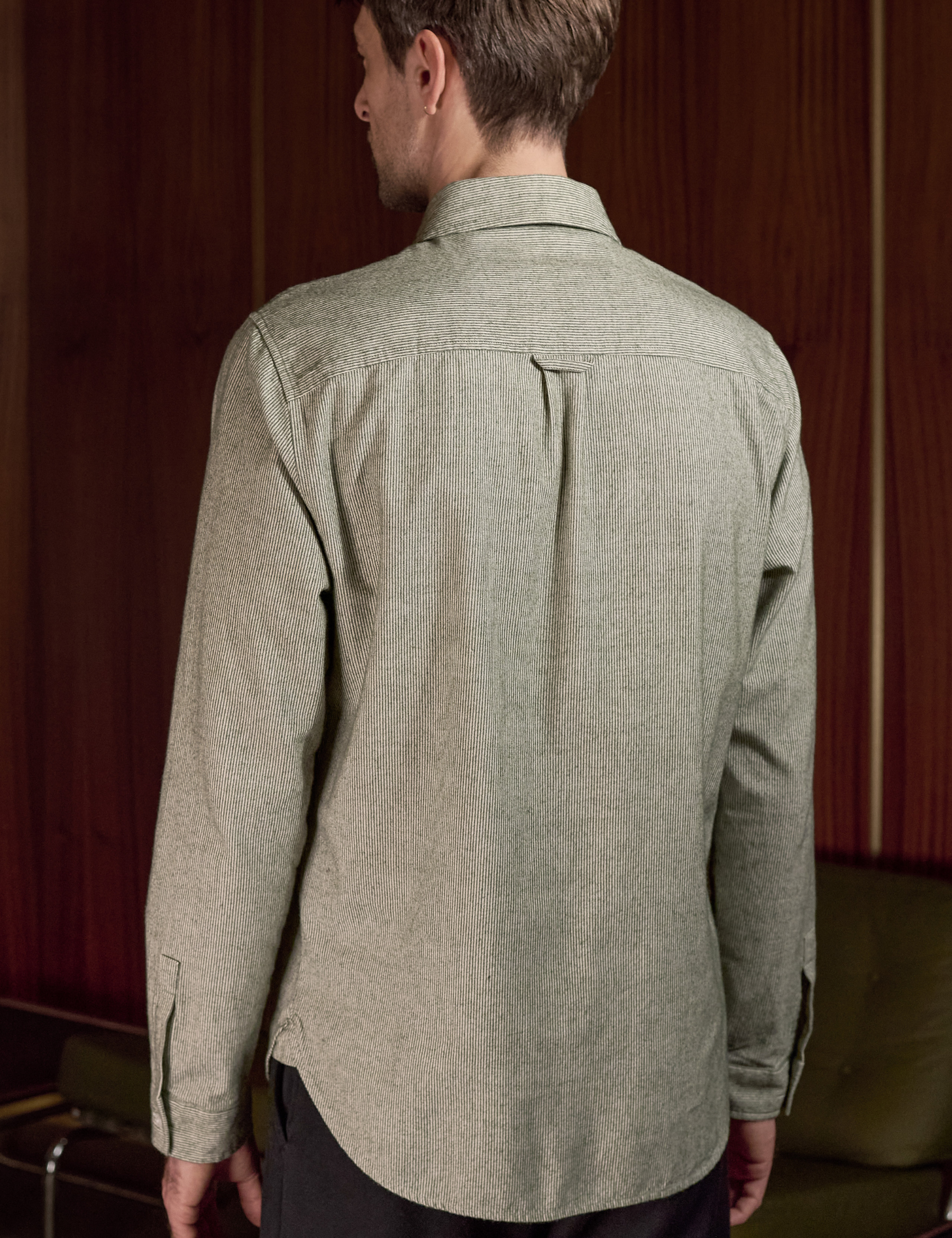 Ken Eco Brushed Shirt - Striped Green