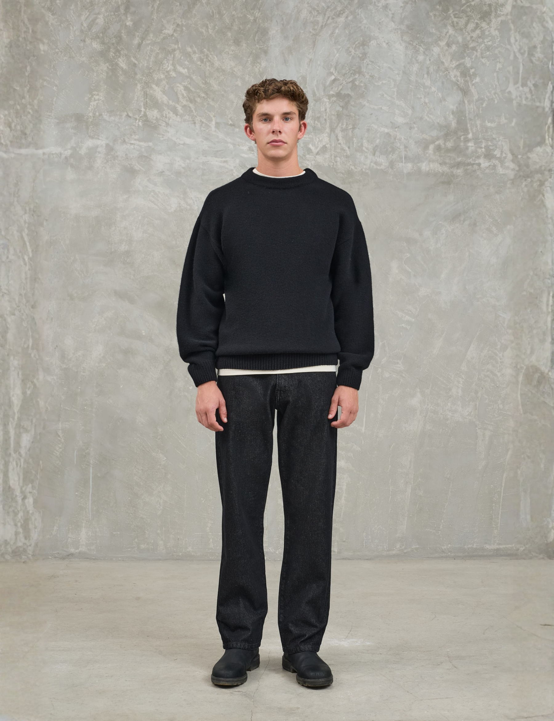 Pina Mock Neck Knit Jumper - Black