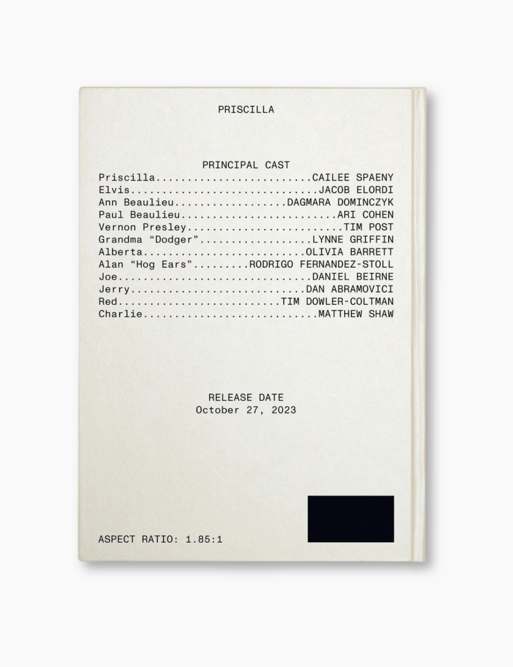 Priscilla Screenplay Book
