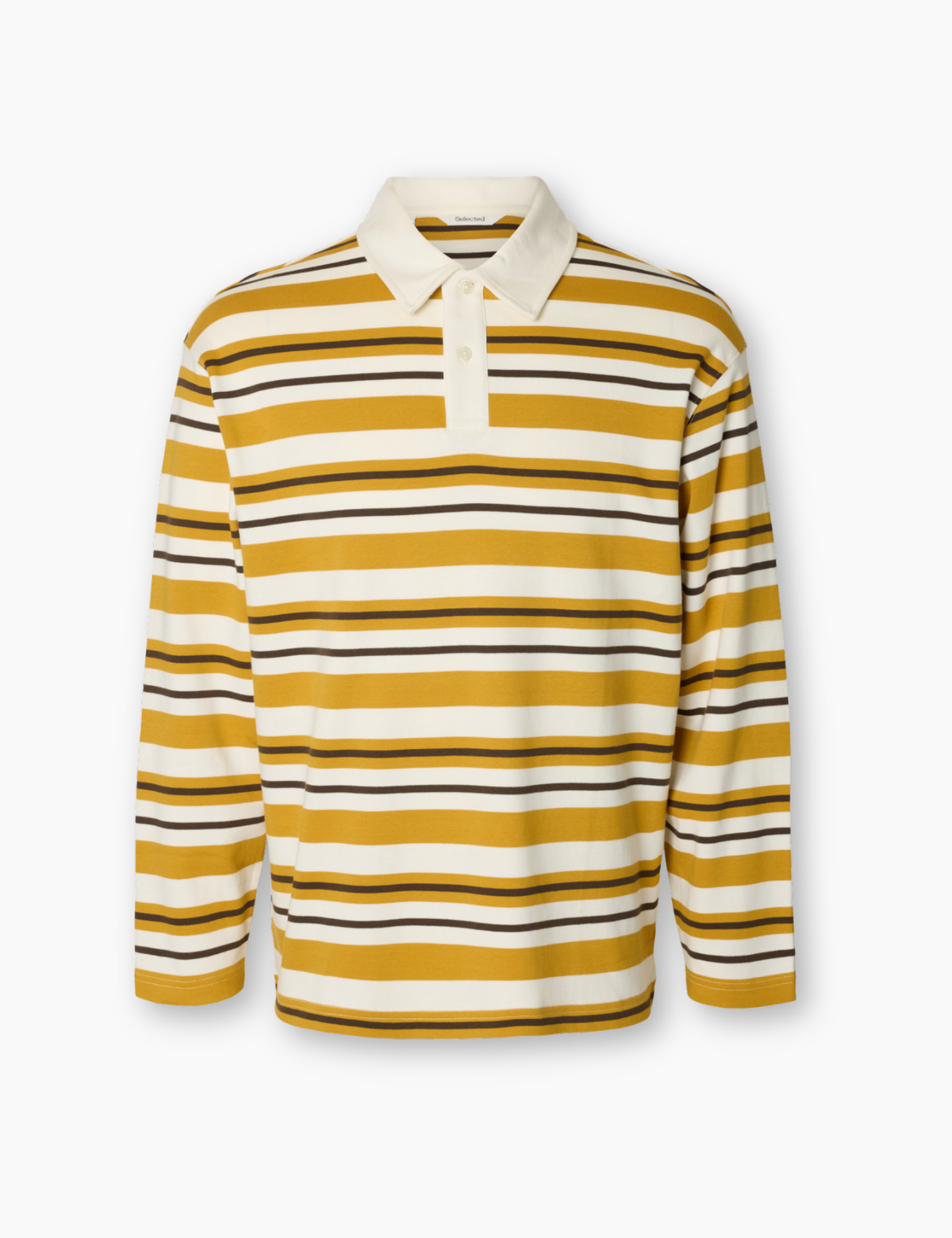 Relaxed Jack Stripe Polo - Egret Chai Tea / Turkish Coffee