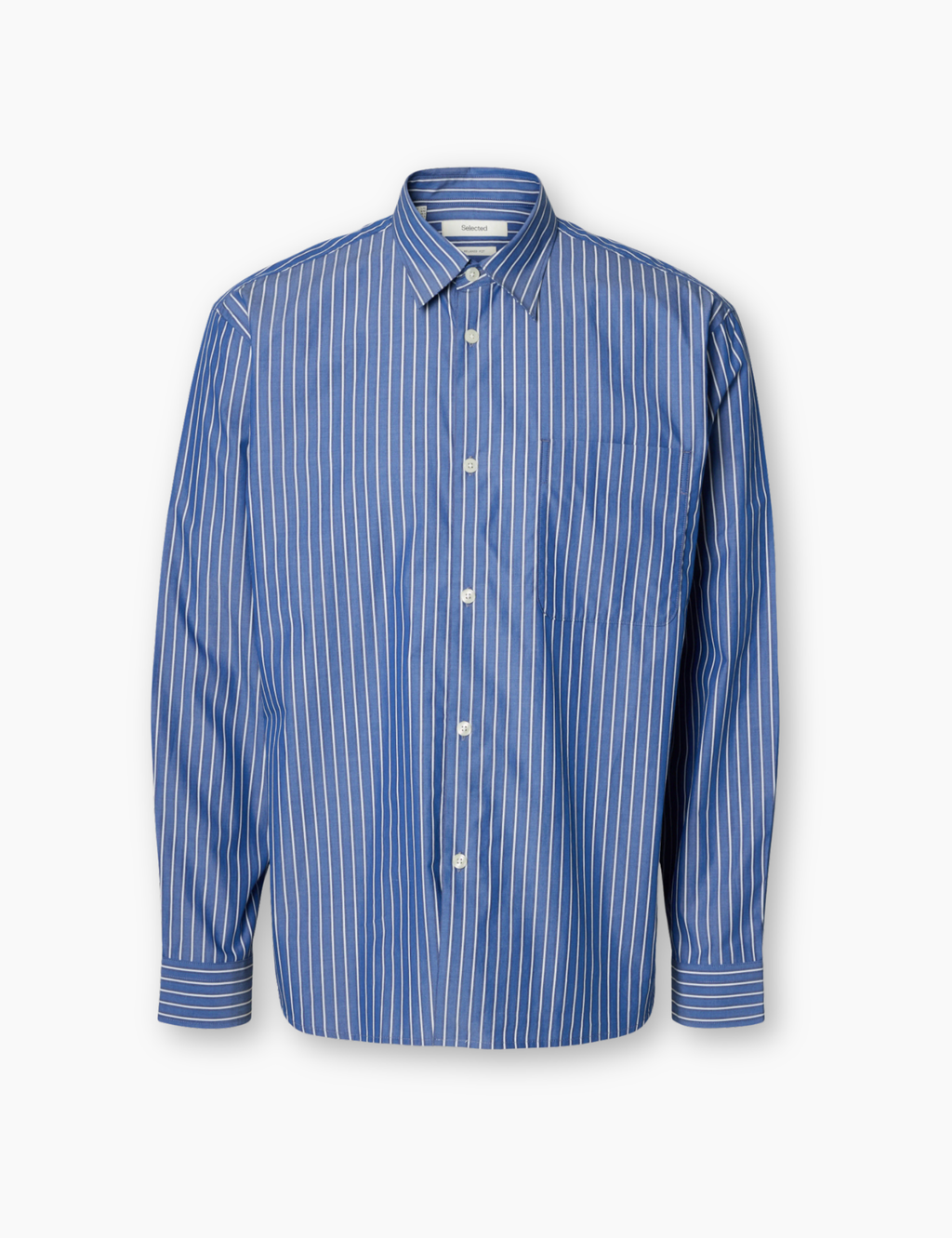Relaxed Sander Isak Poplin Shirt - Limoges White/Blue