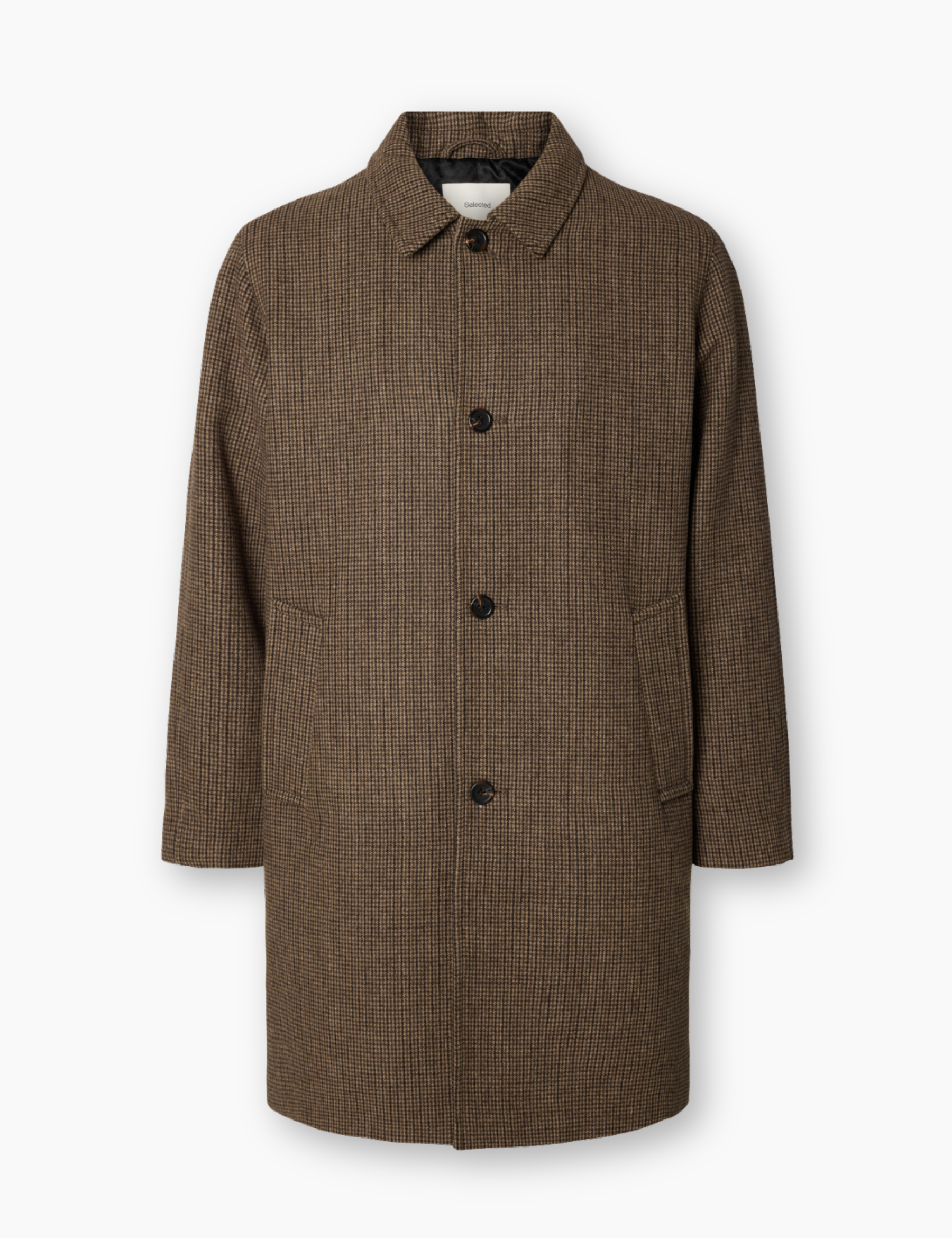 Ronnie Wool Blend  Car Coat - Morel Black / Olive