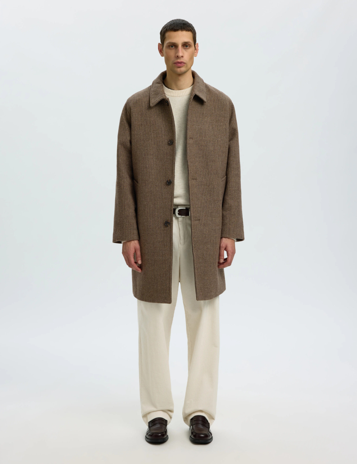 Ronnie Wool Blend  Car Coat - Morel Black / Olive