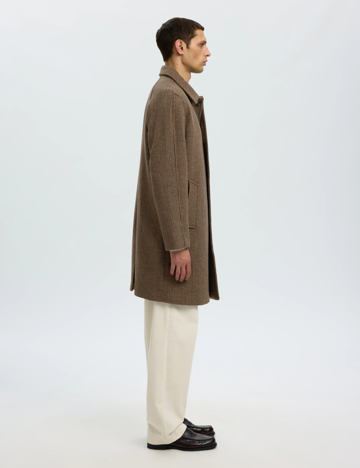 Ronnie Wool Blend  Car Coat - Morel Black / Olive