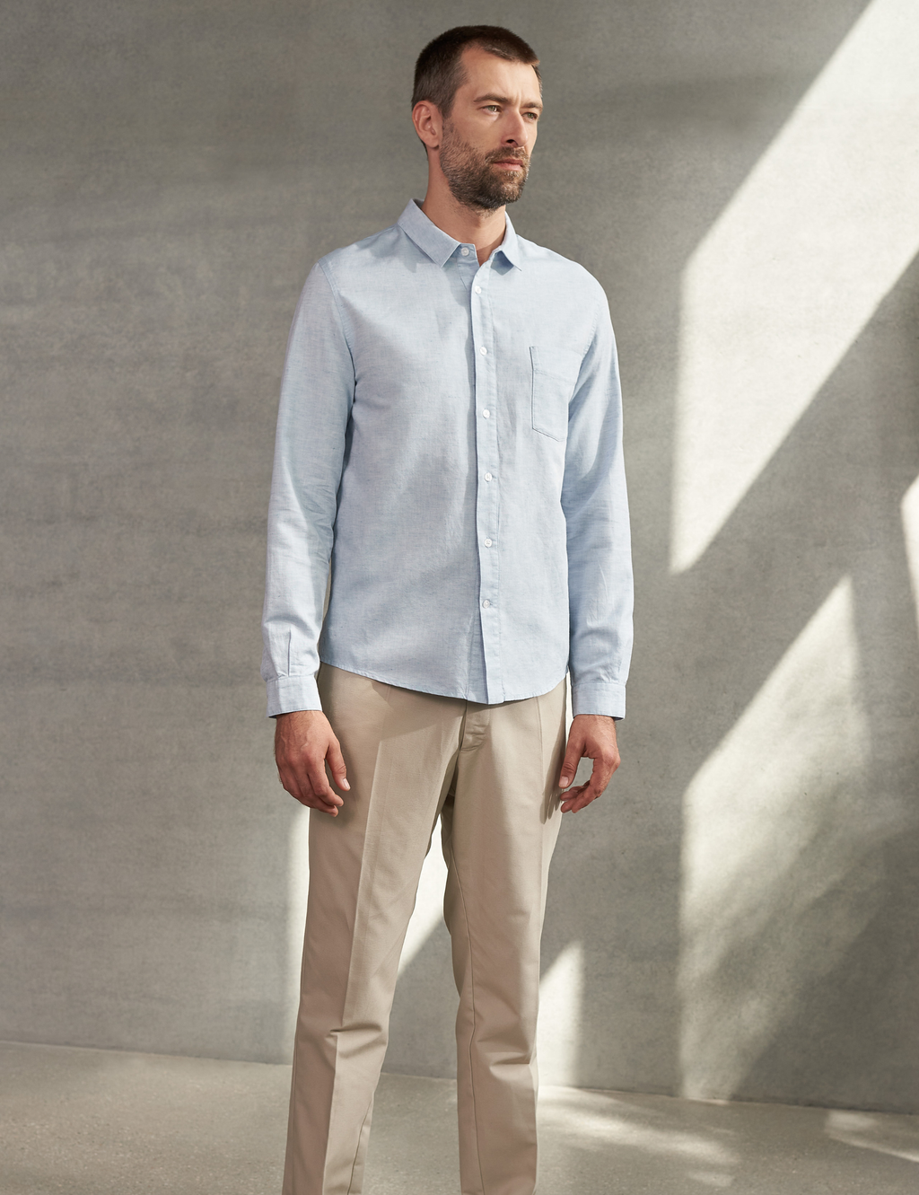 Simon Linen Shirt - Riviera Blue