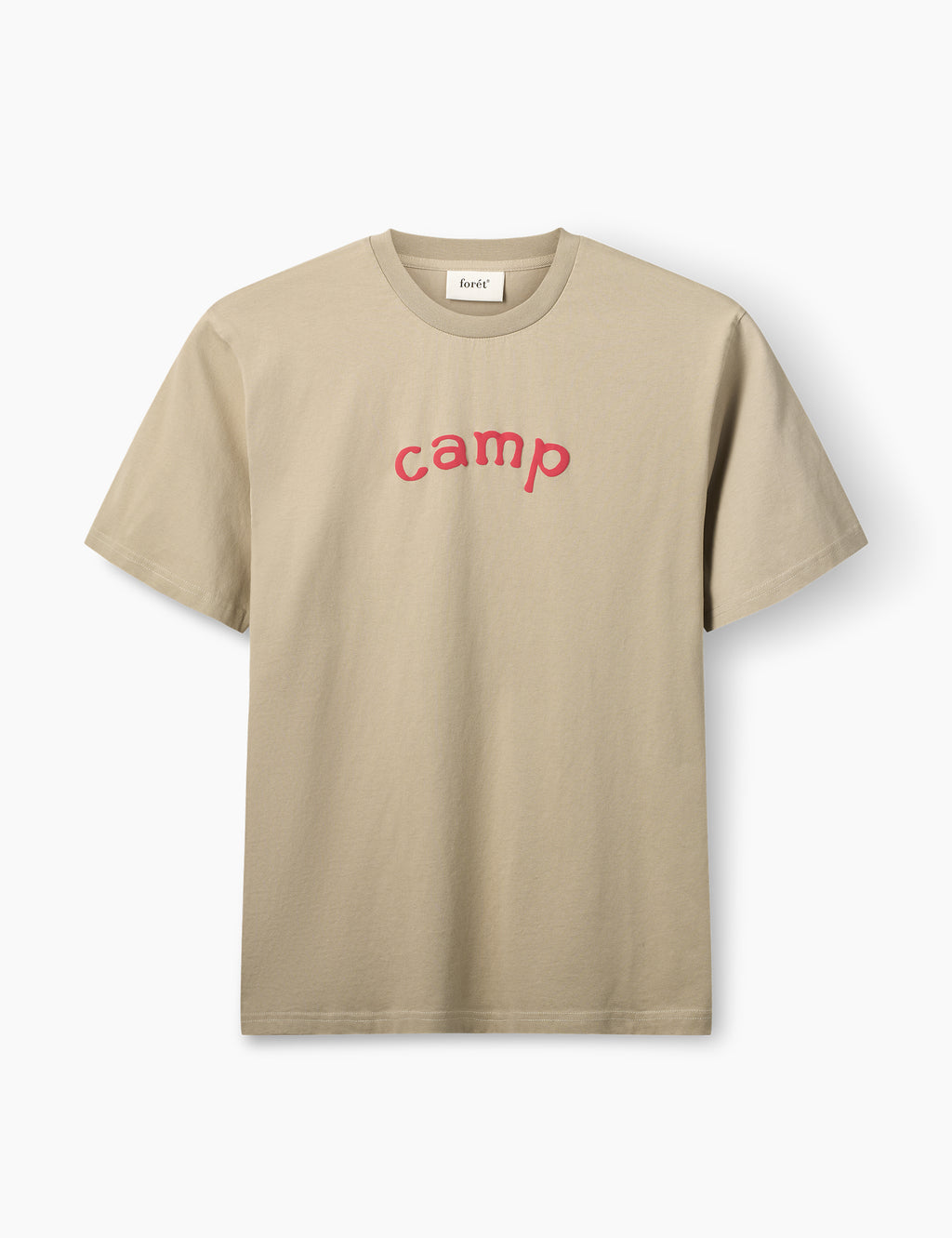 Camp T-shirt - Light Taupe/Vintage Red