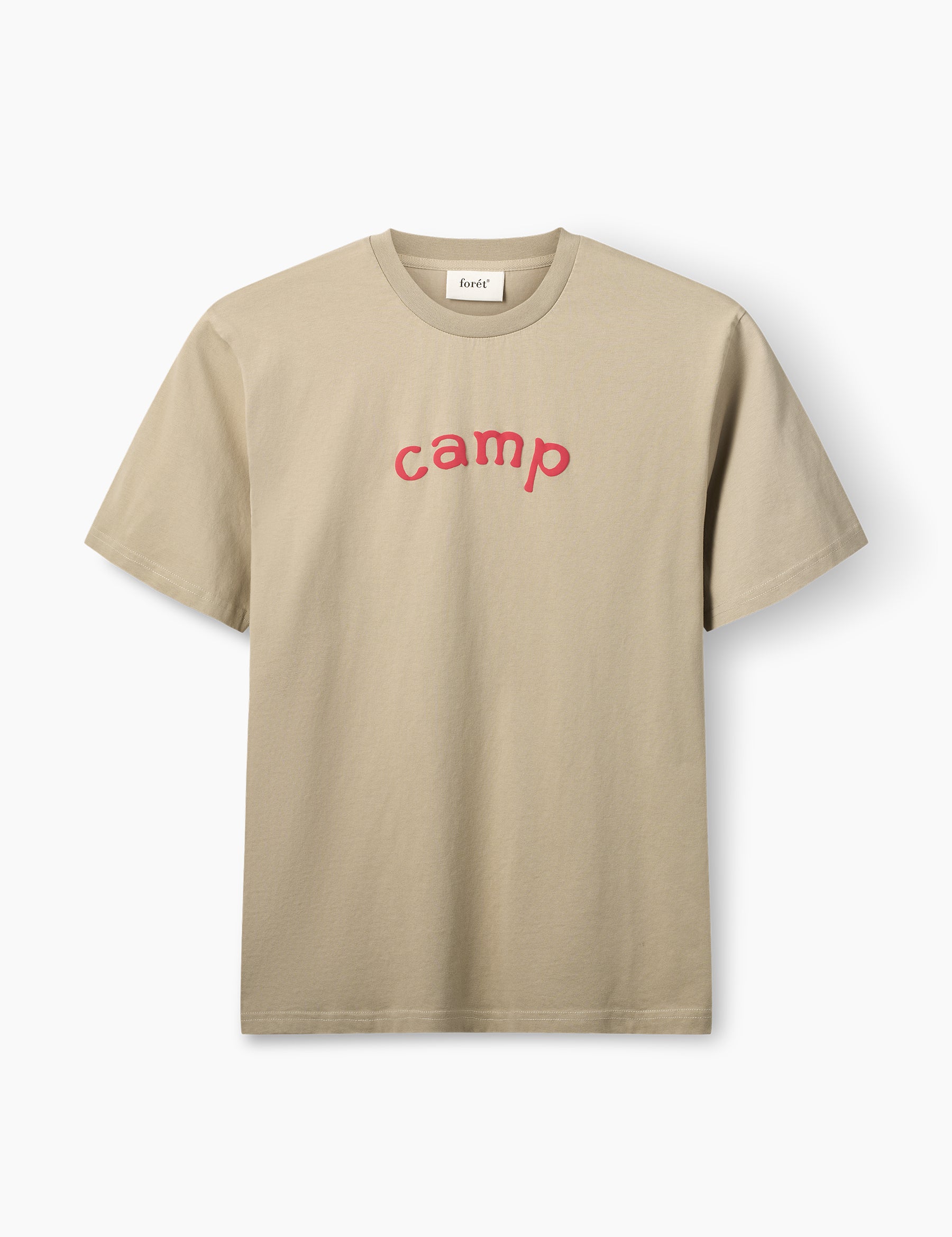 Camp T-shirt - Light Taupe/Vintage Red