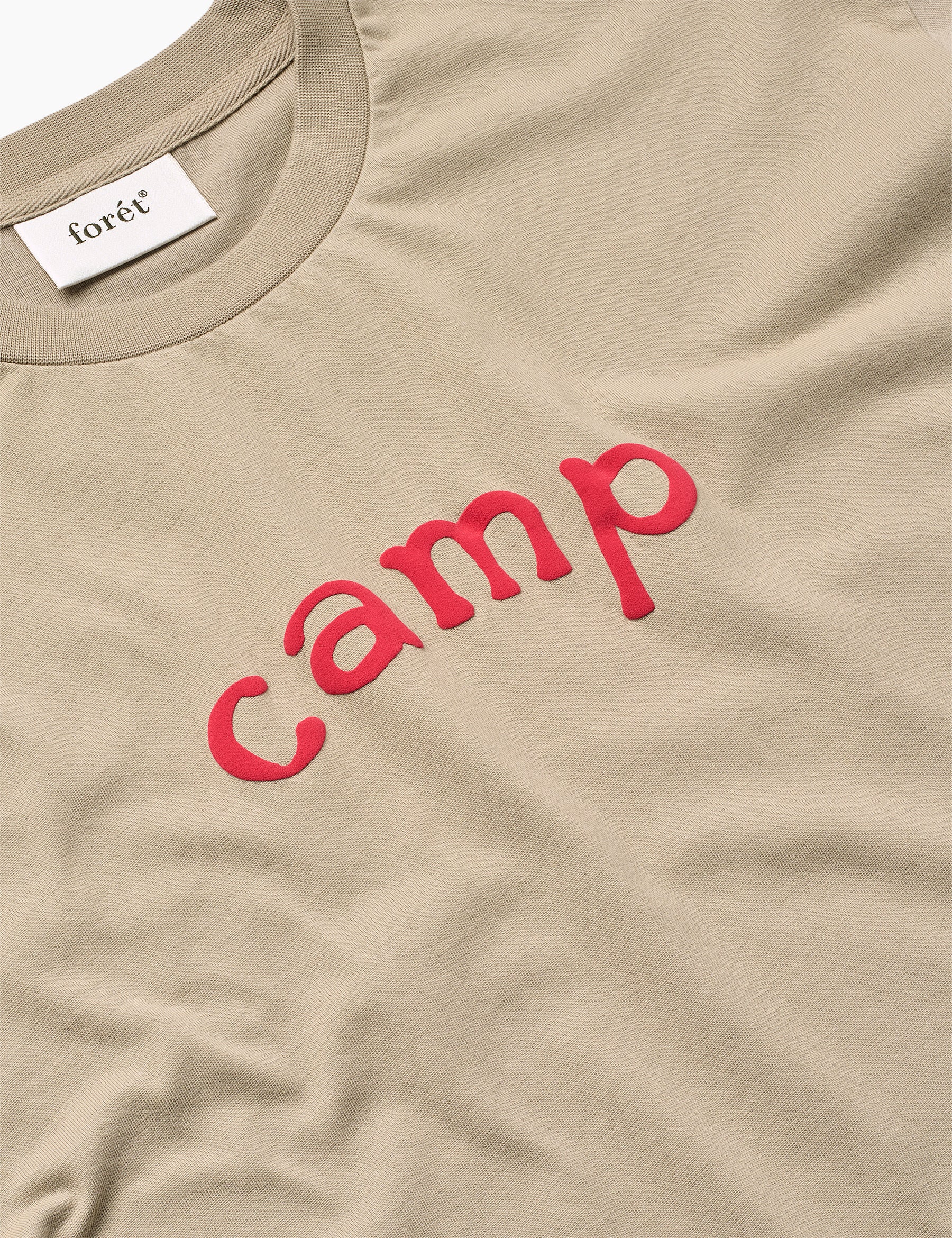 Camp T-shirt - Light Taupe/Vintage Red