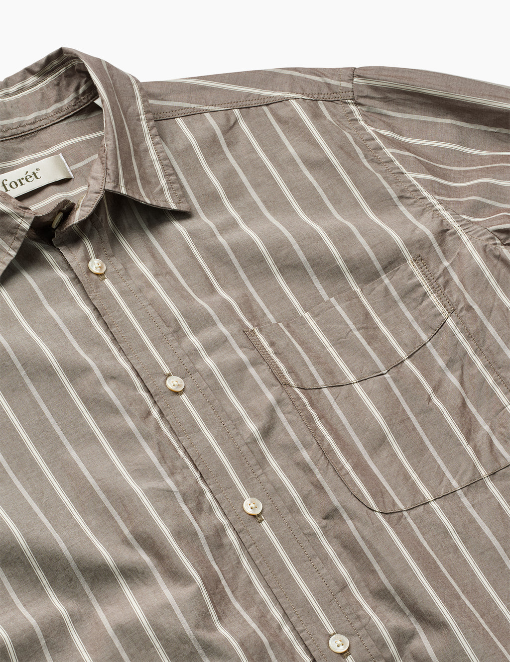Maple Regular Fit Poplin Shirt - Brown Stripe