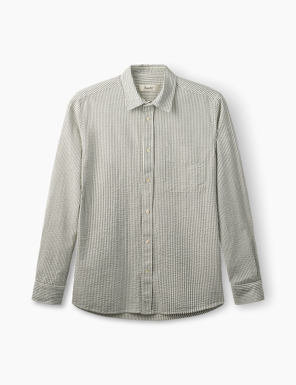Maple Regular Fit Seersucker Shirt - Light Blue/Stripe
