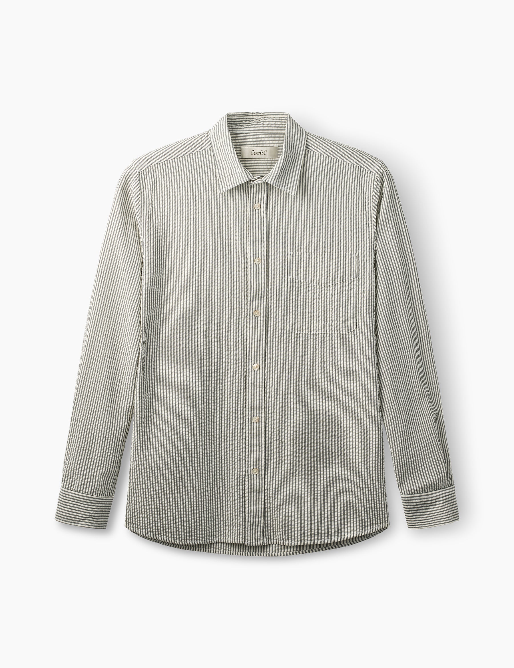 Maple Regular Fit Seersucker Shirt - Light Blue/Stripe