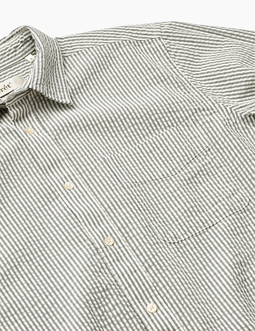 Maple Regular Fit Seersucker Shirt - Light Blue/Stripe