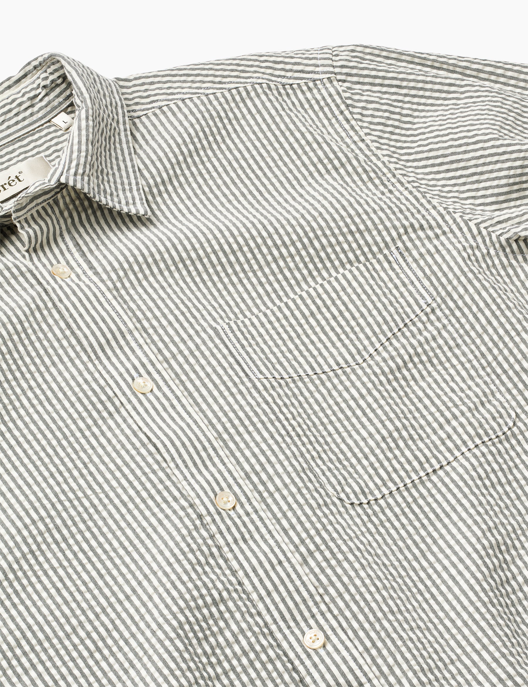 Maple Regular Fit Seersucker Shirt - Light Blue/Stripe