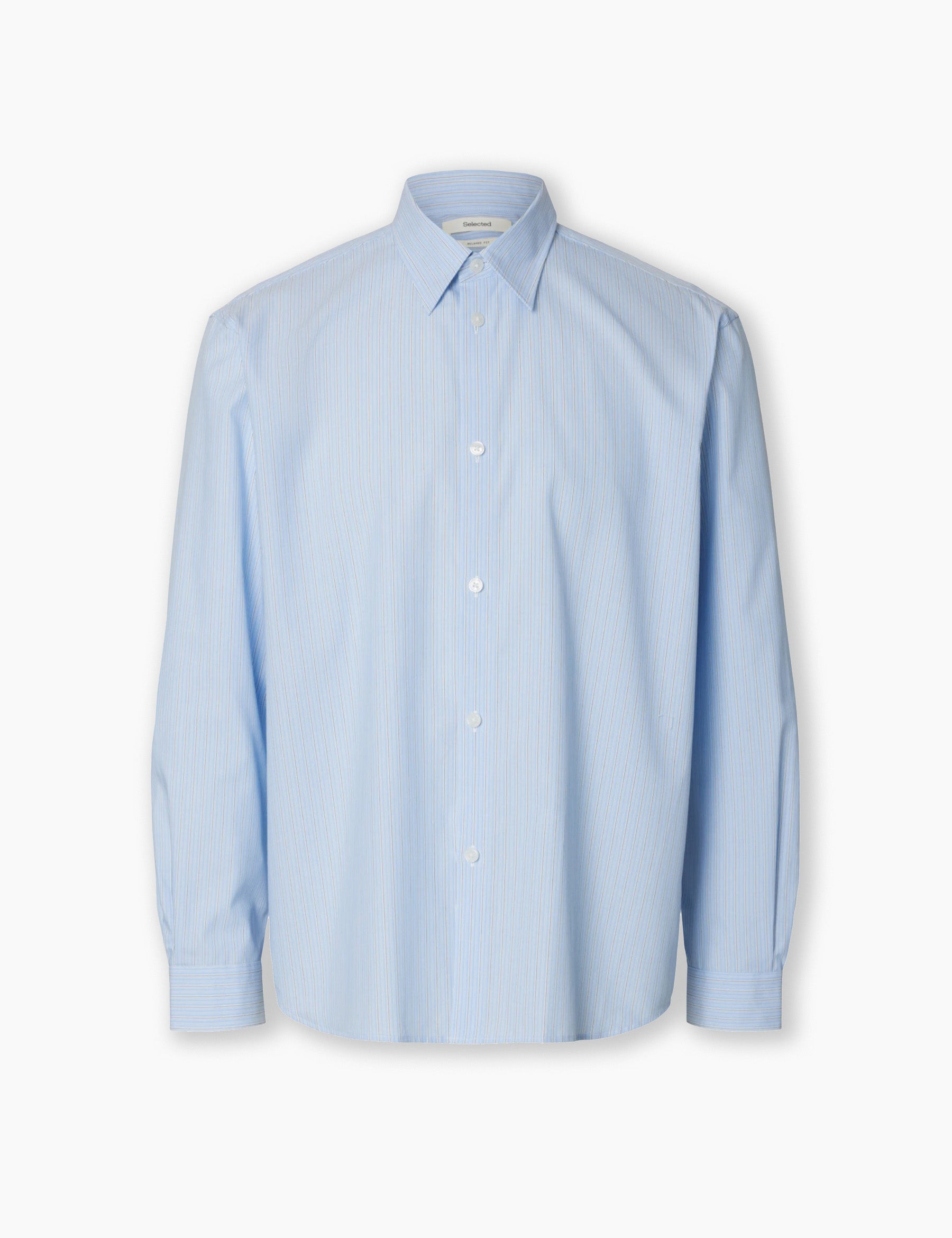 Relaxed Ben Stripe LS Shirt - Della Robbia Blue